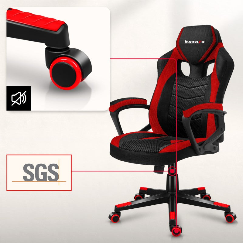 Fotel Gamingowy HUZARO FORCE 2.5 Red Mesh
