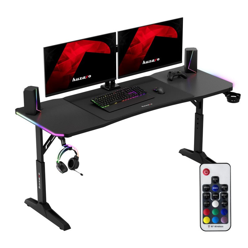 Biurko gamingowe Led Huzaro Hero 4.6 RGB Black 160 cm