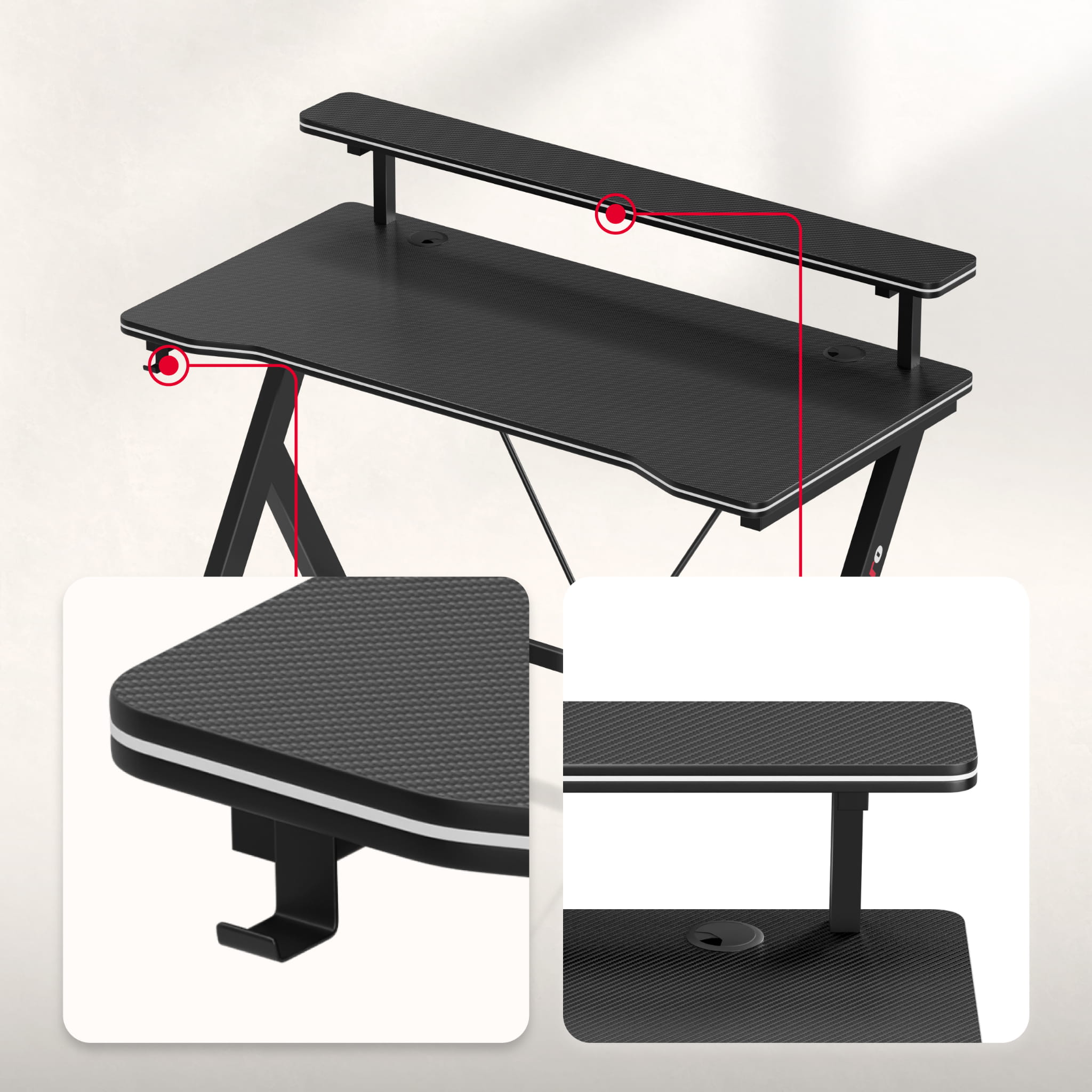 Gamingbureau 120 cm Huzaro Hero 1.9 Black