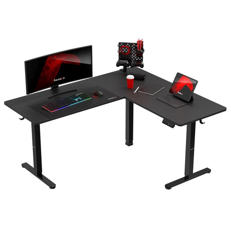 Biurko narożne elektryczne Huzaro Hero 9.5 Black 160 cm