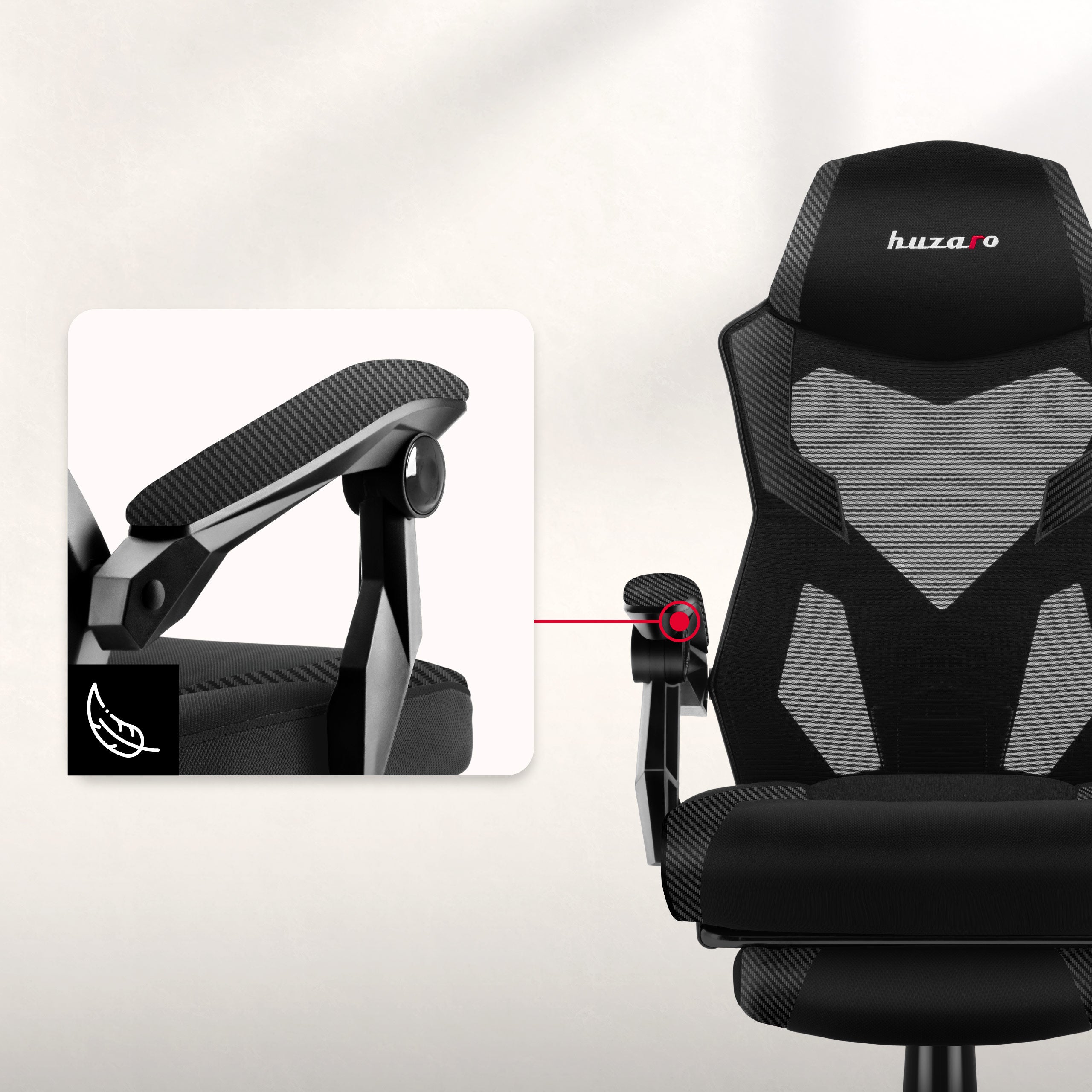 Ergonomische, zachte armsteunen