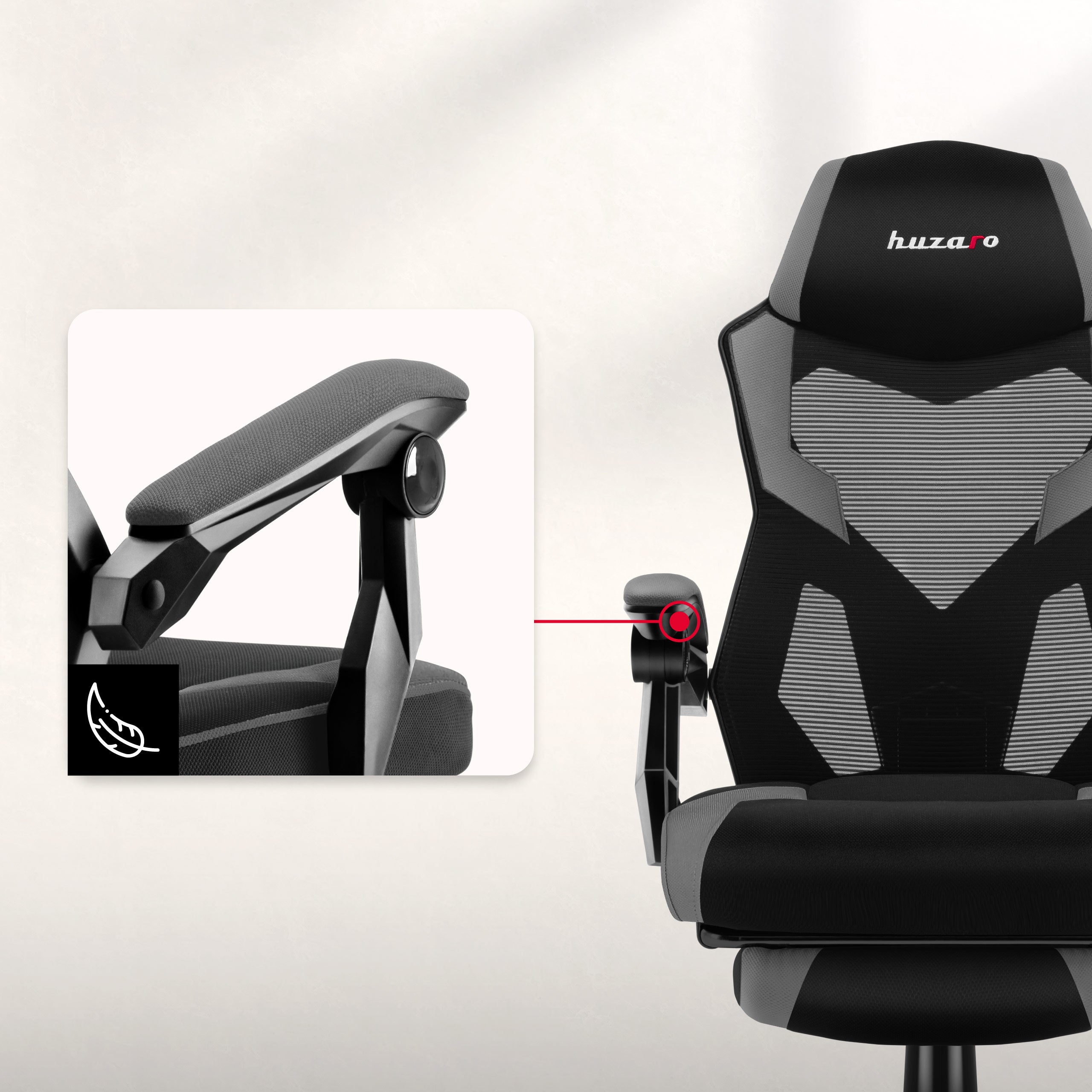 Ergonomische, zachte armsteunen