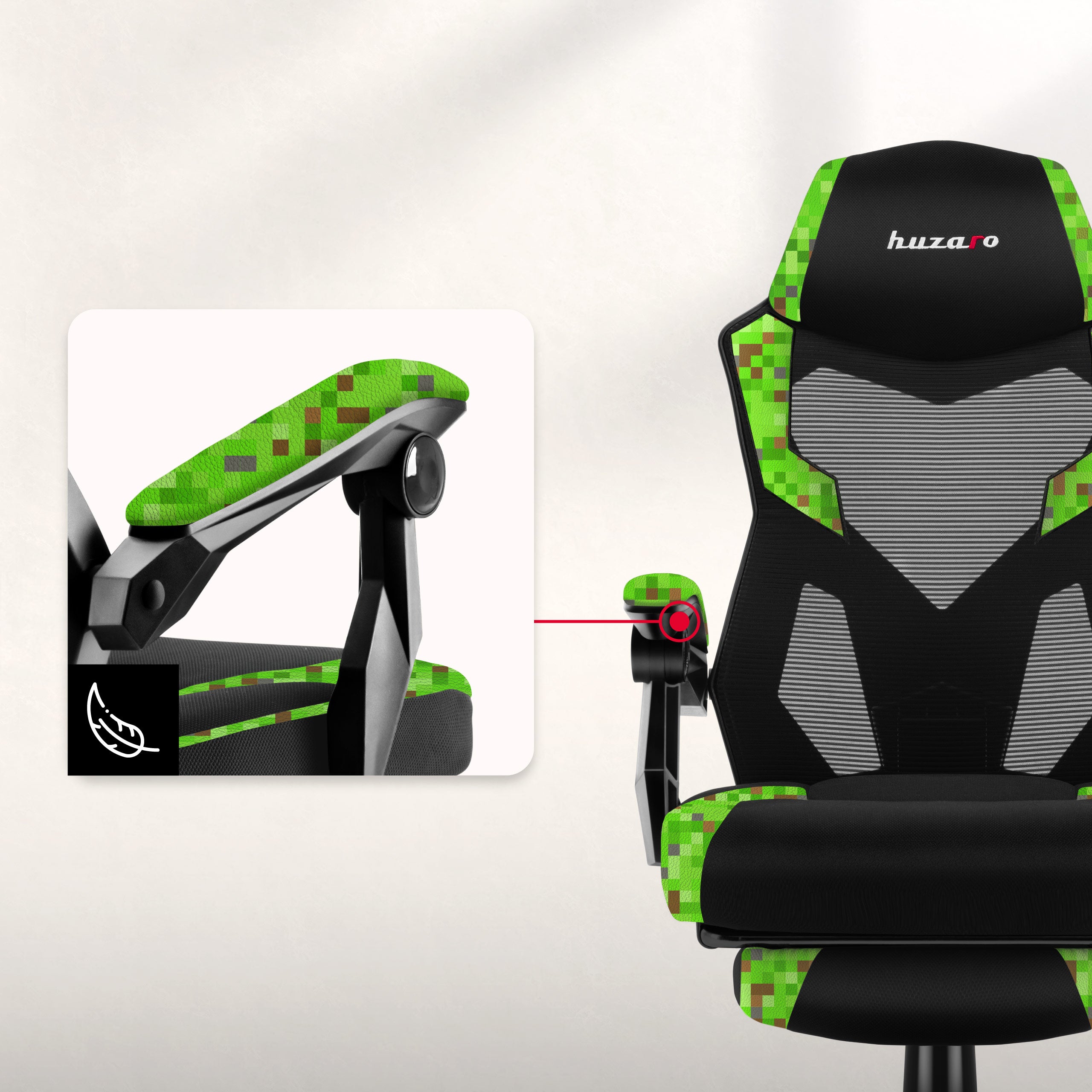 Ergonomische, zachte armsteunen