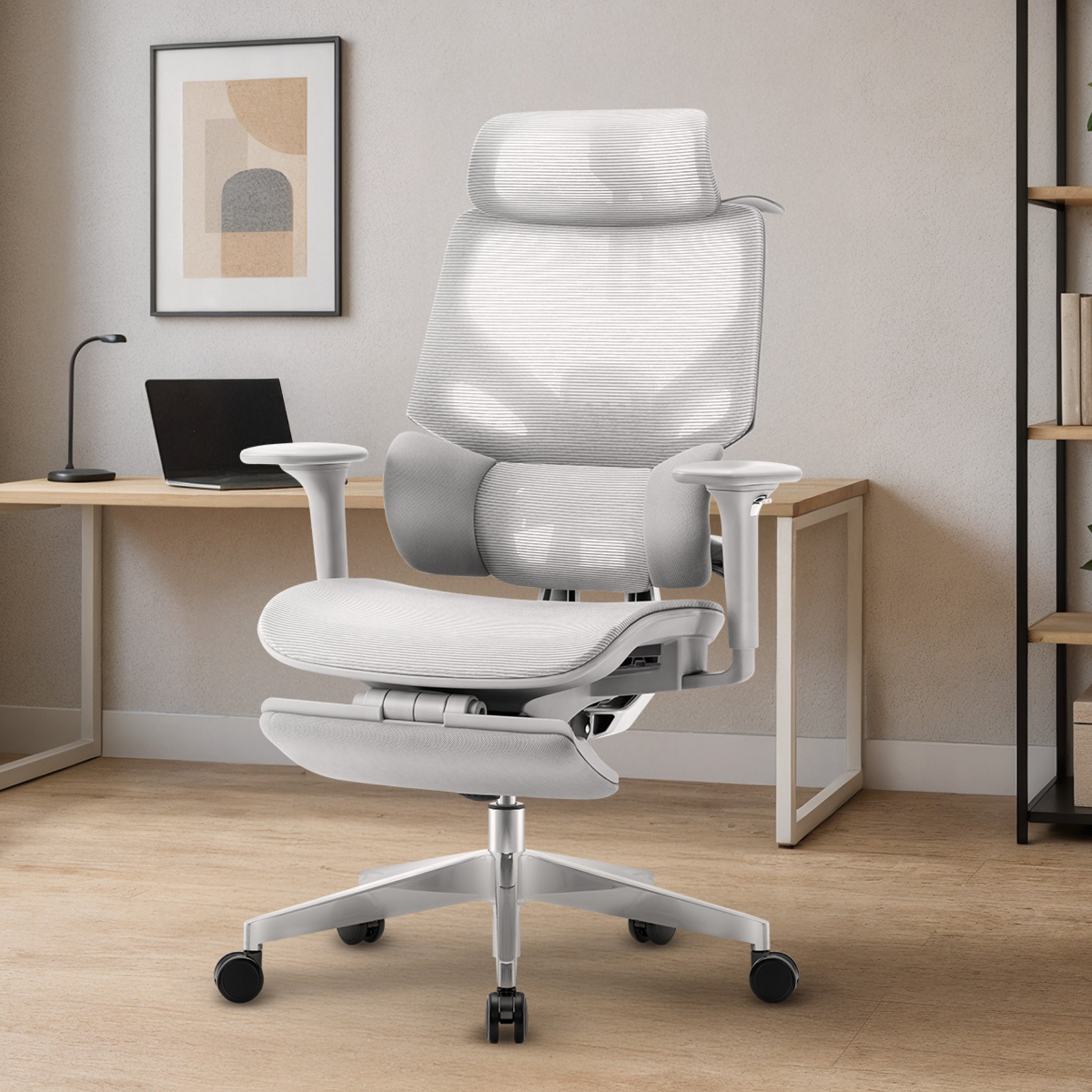 Ergonomische fauteuil met voetensteun Mark Adler Expert 8.7 Grey Mesh