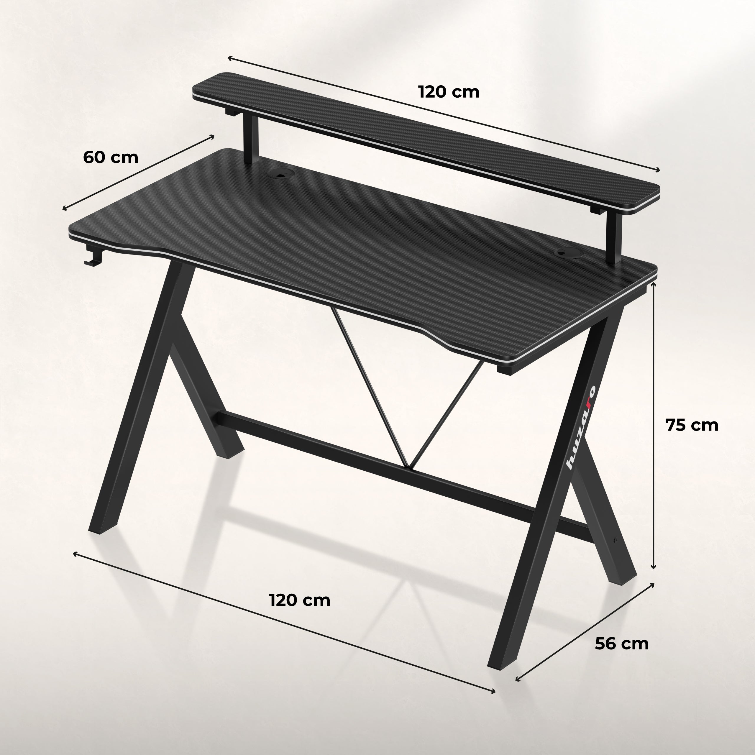 Gamingbureau 120 cm Huzaro Hero 1.9 Black