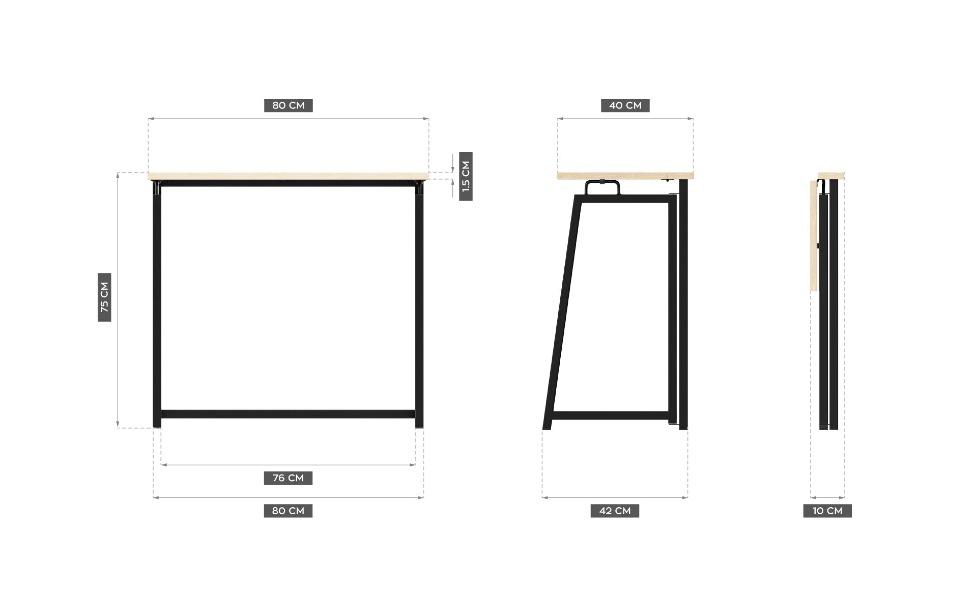 Opvouwbaar bureau Mark Adler Leader 1.5 Craft 80 cm