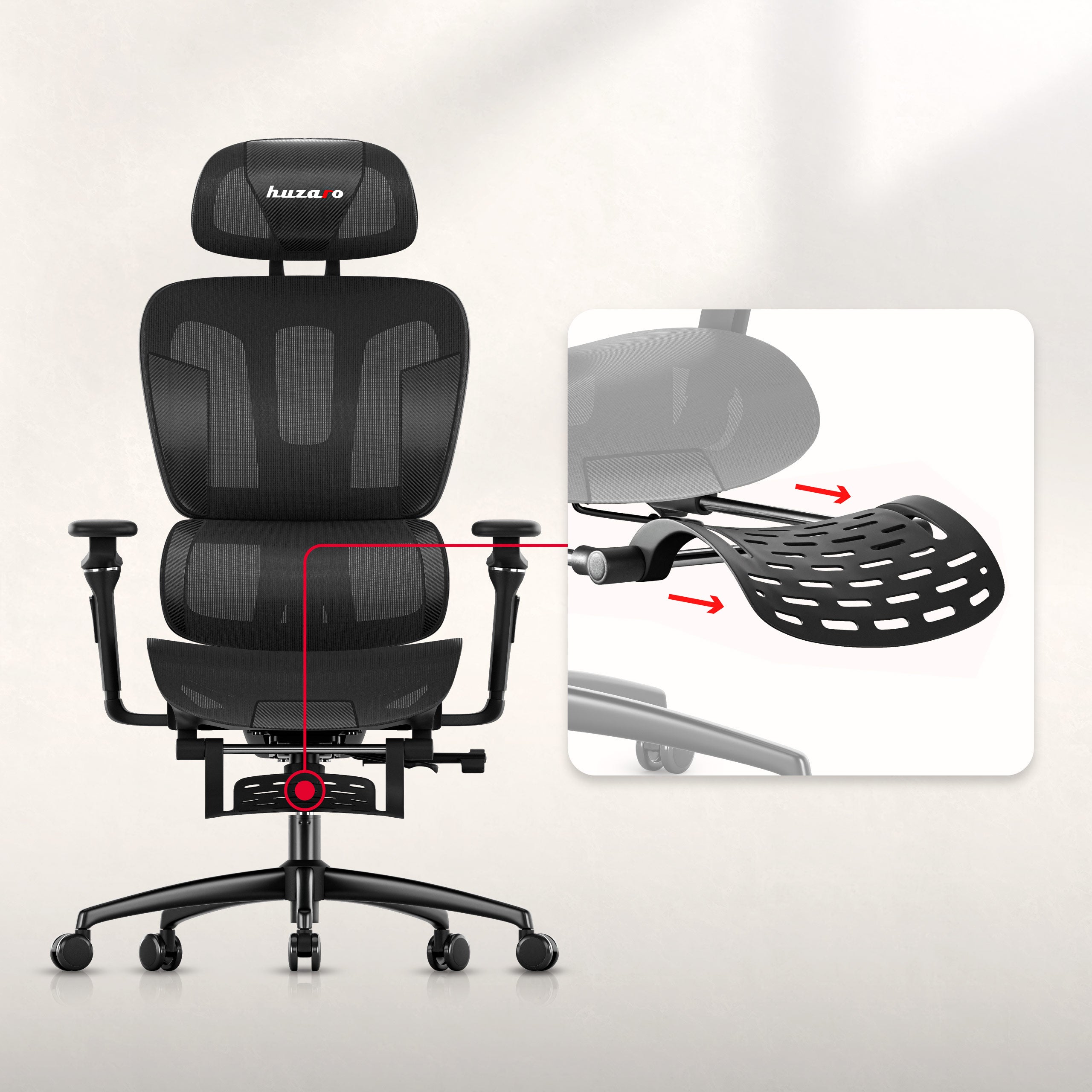 Gamingstoel met voetensteun HUZARO COMBAT 7.9 Black