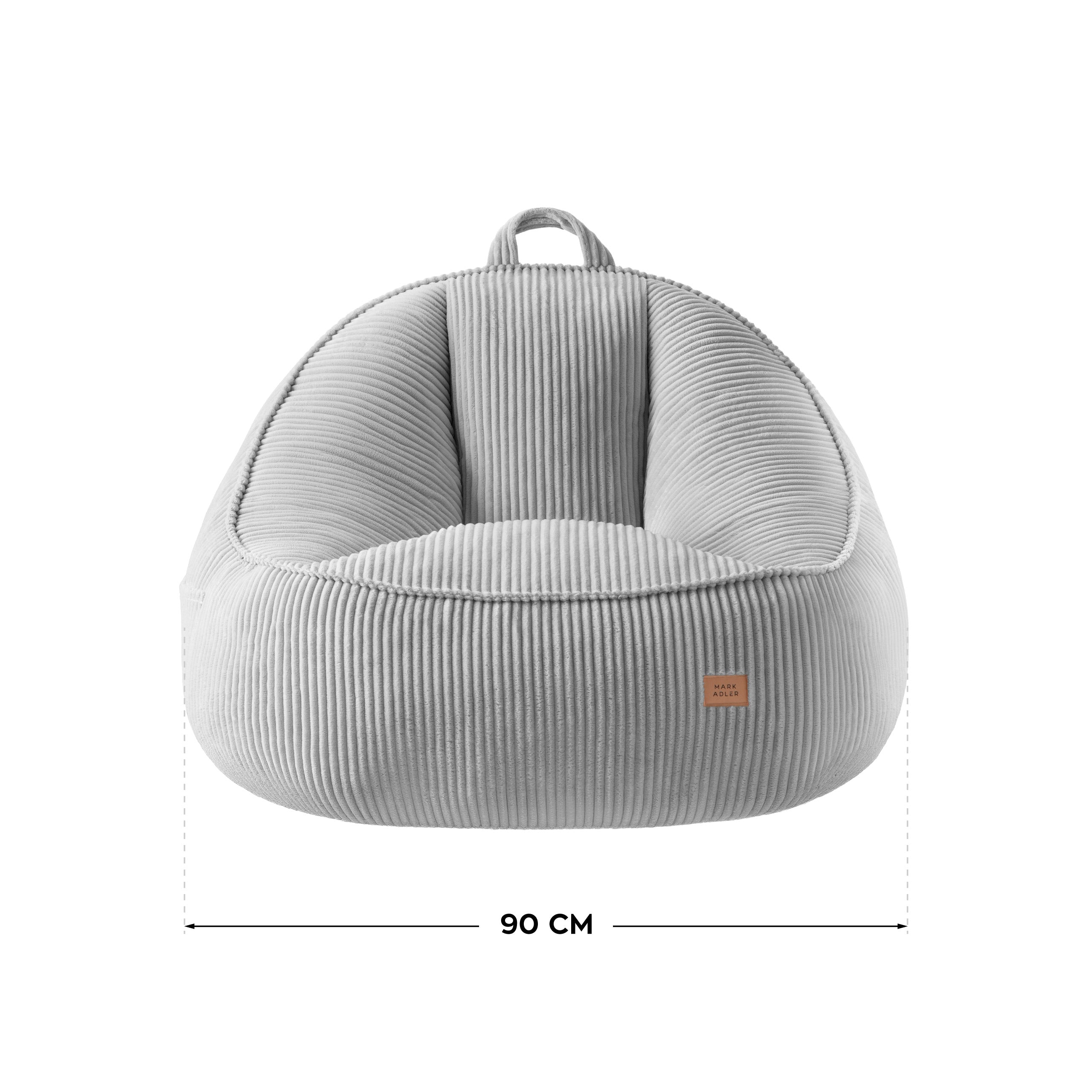 Pouf met rugleuning van corduroy, Mark Adler Comfy 4.0 Grey