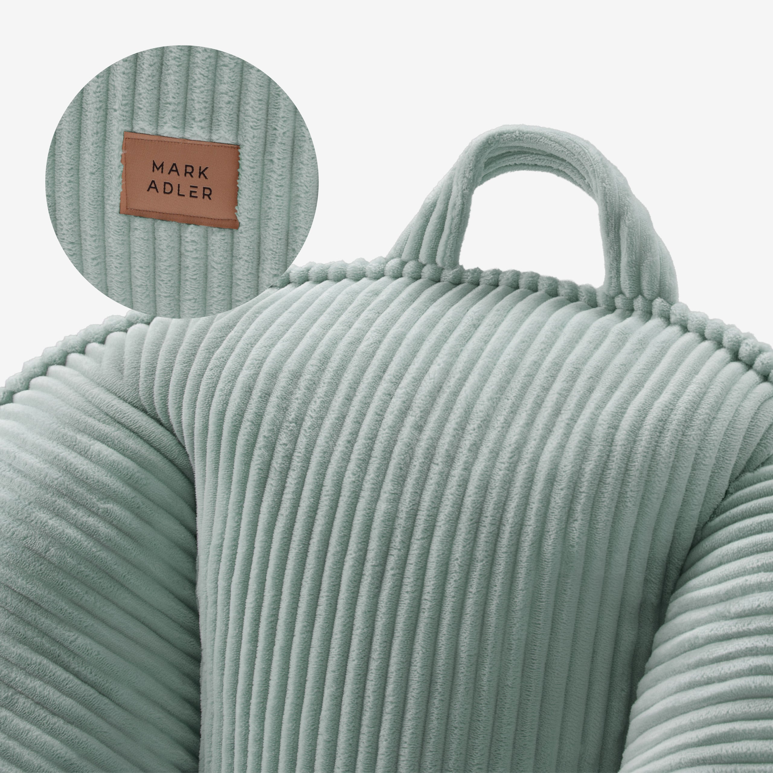 Pouf met rugleuning van corduroy, Mark Adler Comfy 4.0 Sage