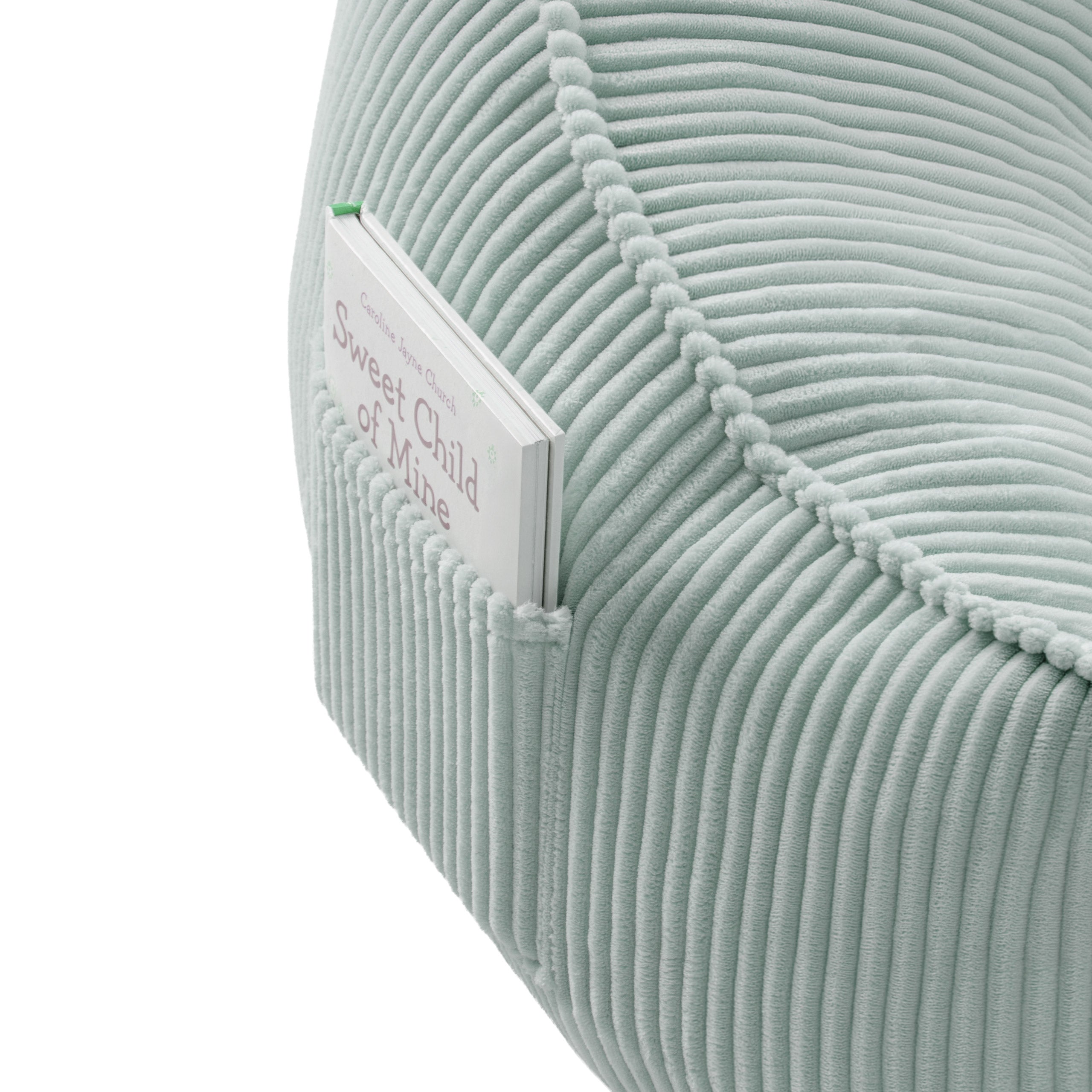 Pouf met rugleuning van corduroy, Mark Adler Comfy 4.0 Sage