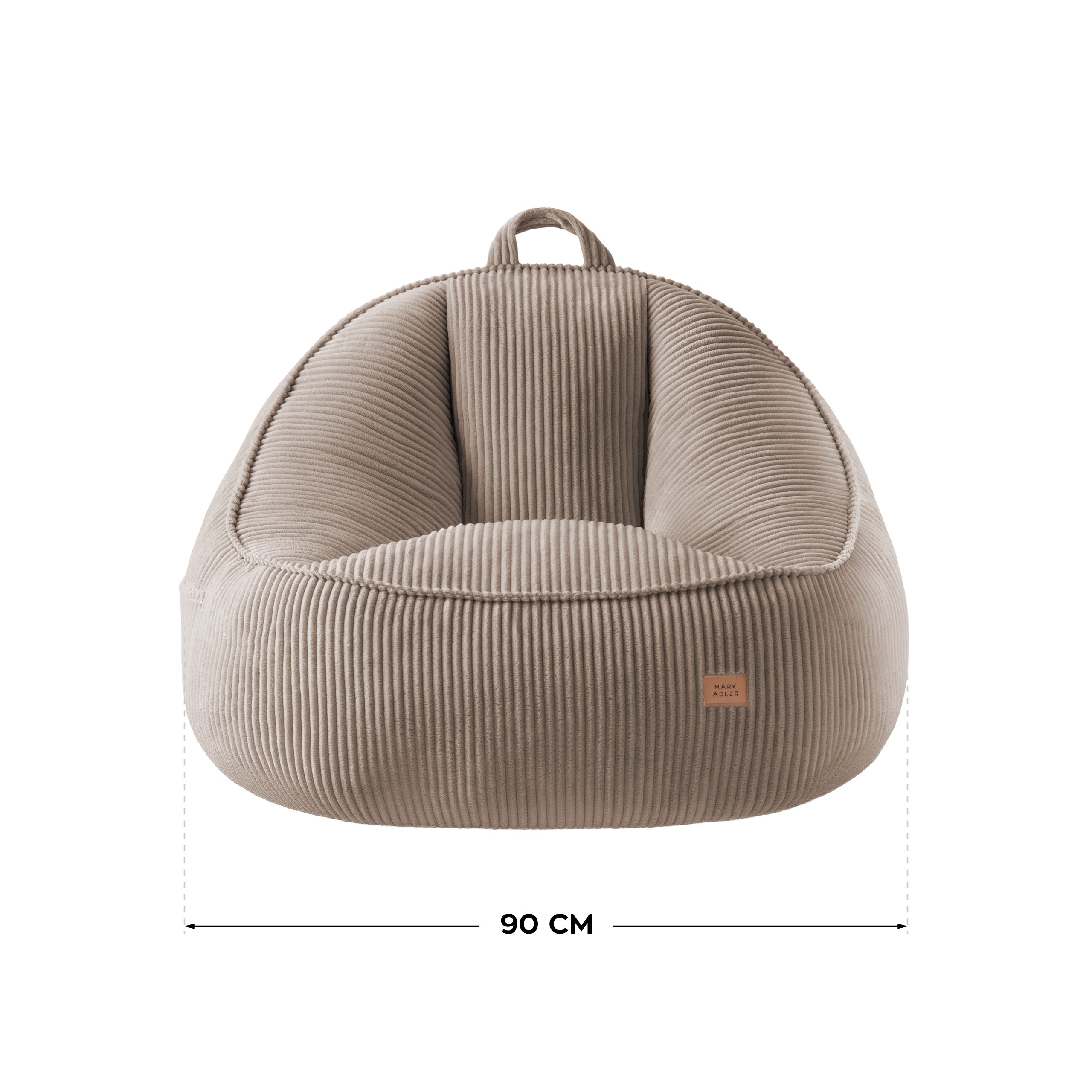 Pouf met rugleuning van corduroy, Mark Adler Comfy 4.0 Taupe