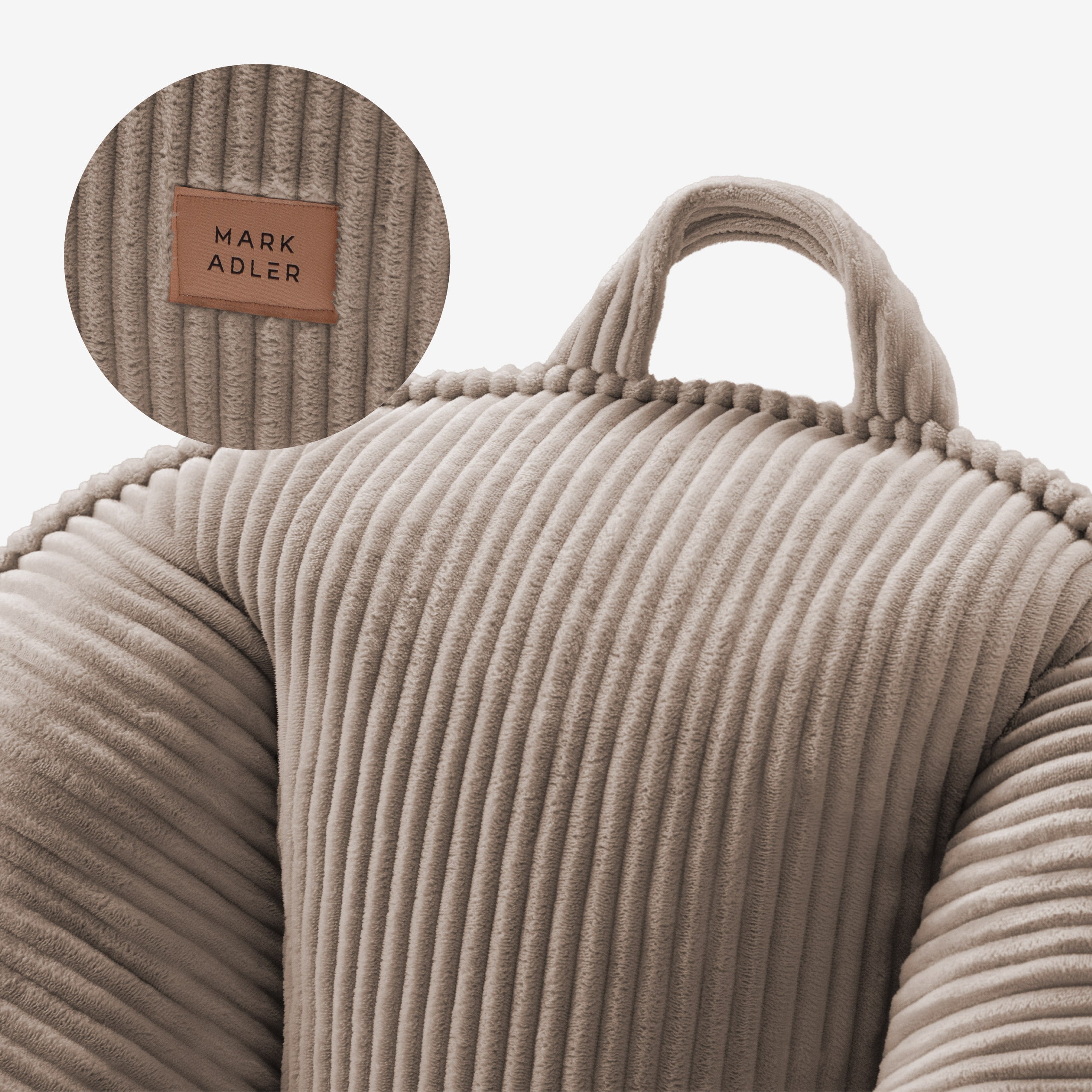 Pouf met rugleuning van corduroy, Mark Adler Comfy 4.0 Taupe