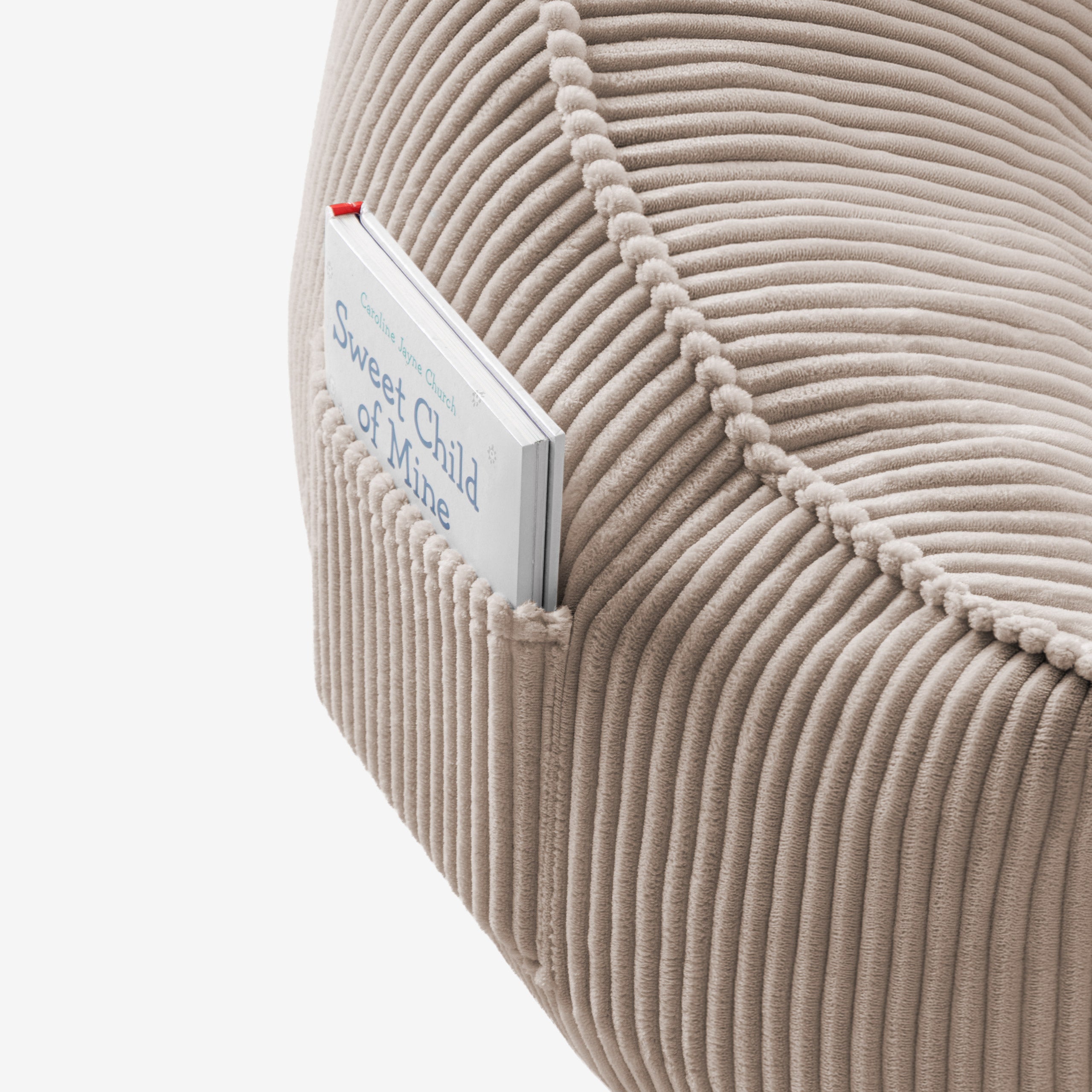 Pouf met rugleuning van corduroy, Mark Adler Comfy 4.0 Taupe