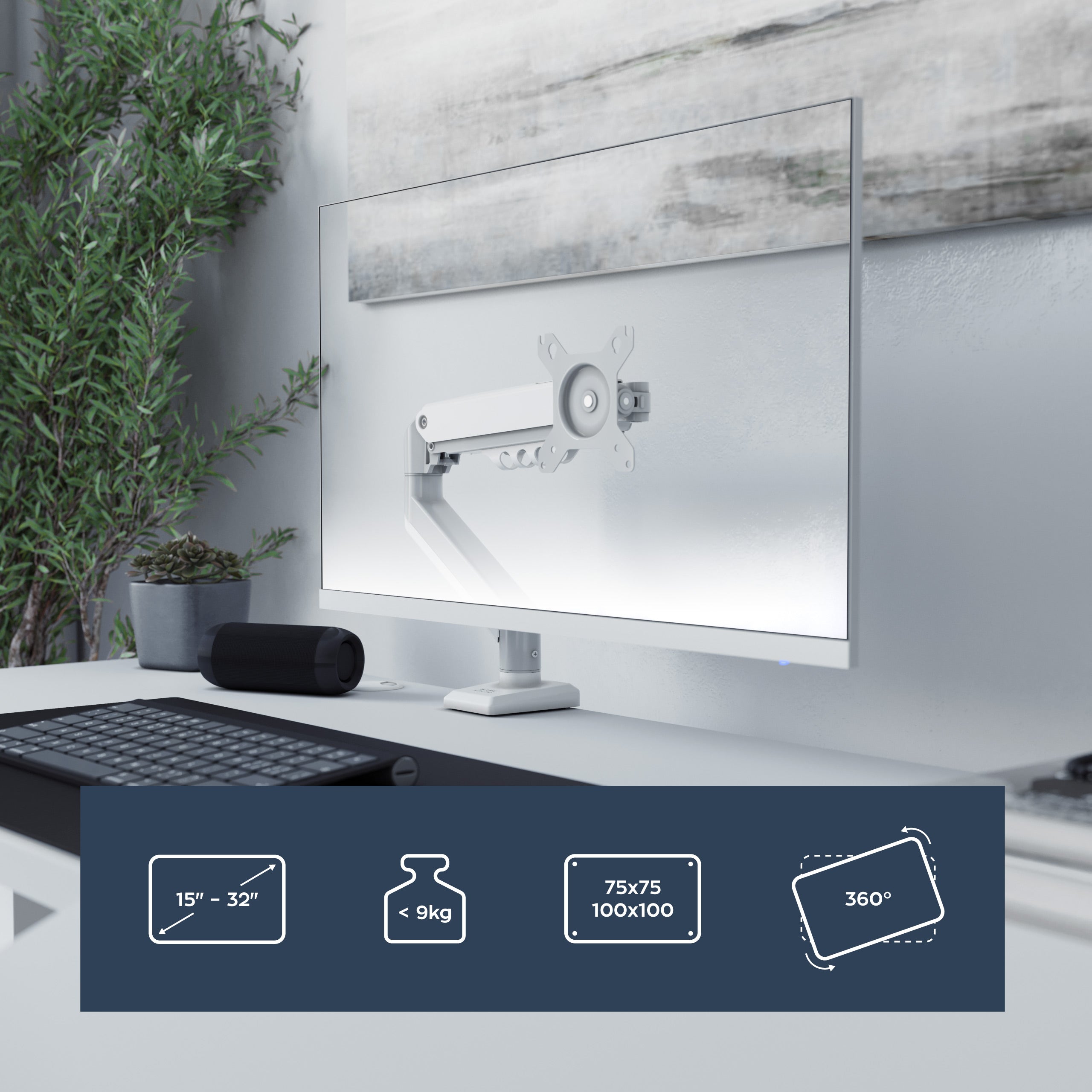 Monitorhouder voor op het bureau – voor platte en gebogen monitoren