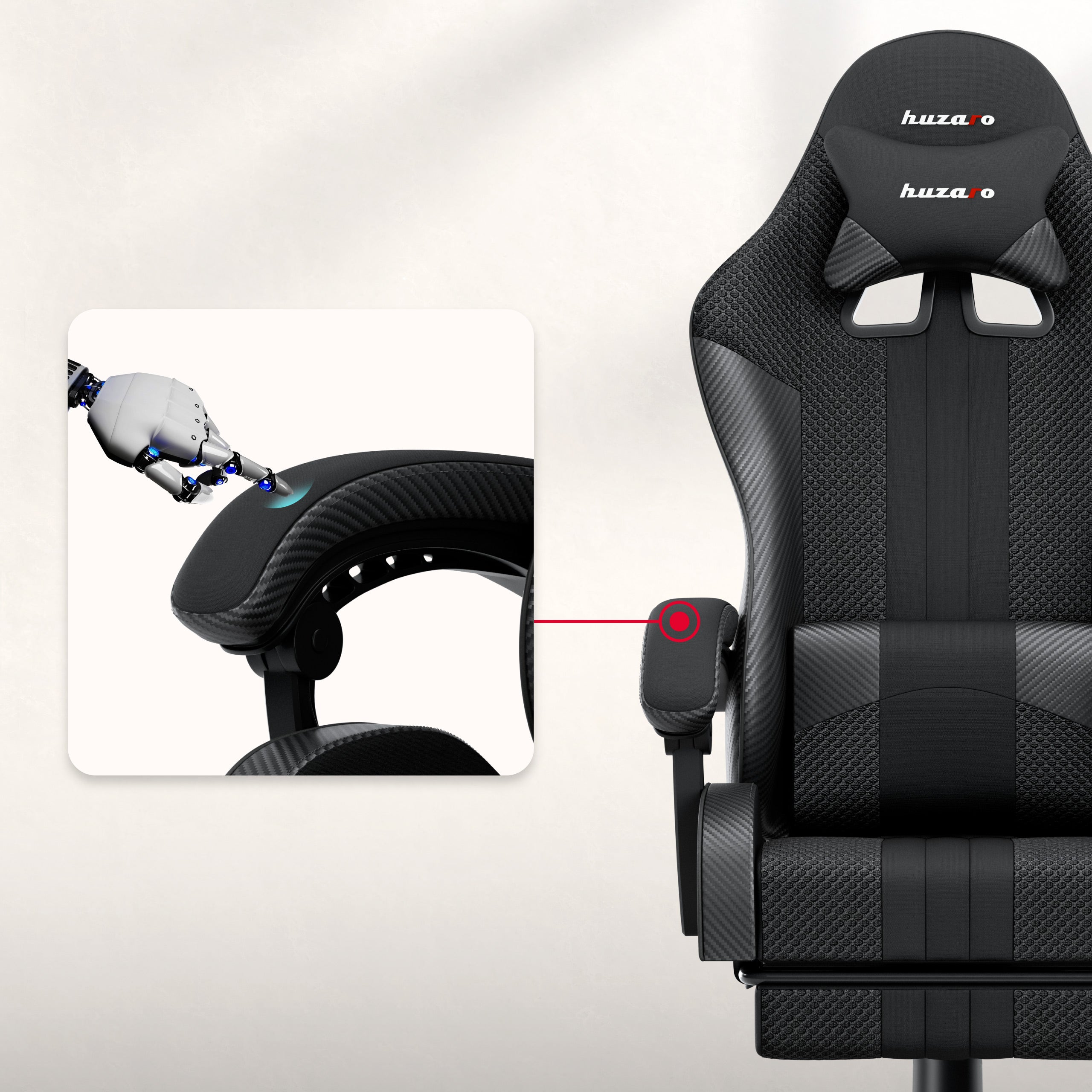 HUZARO Force 4.7 Carbon Mesh gamingstoel