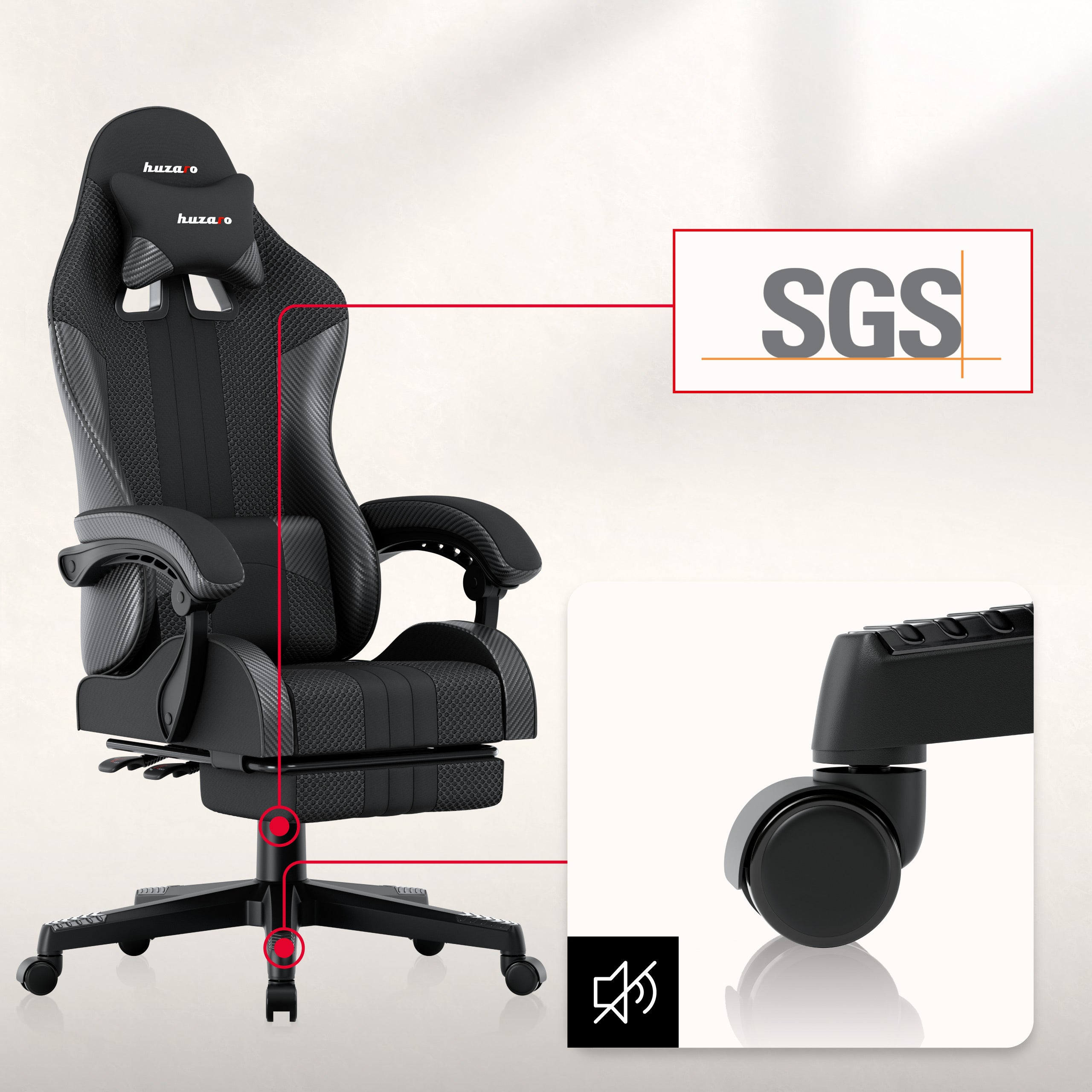 HUZARO Force 4.7 Carbon Mesh gamingstoel