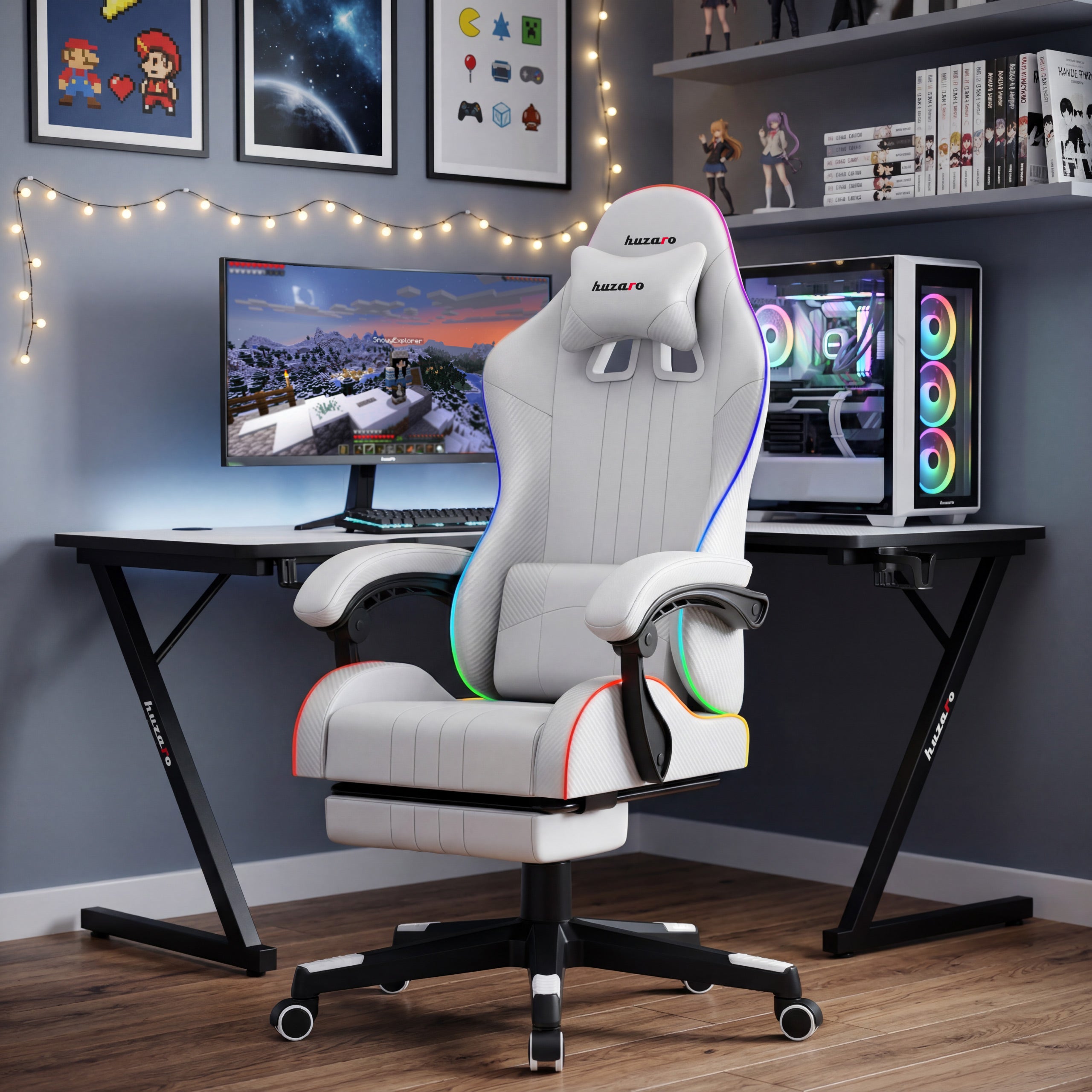 HUZARO Force 4.7 RGB White gamingstoel