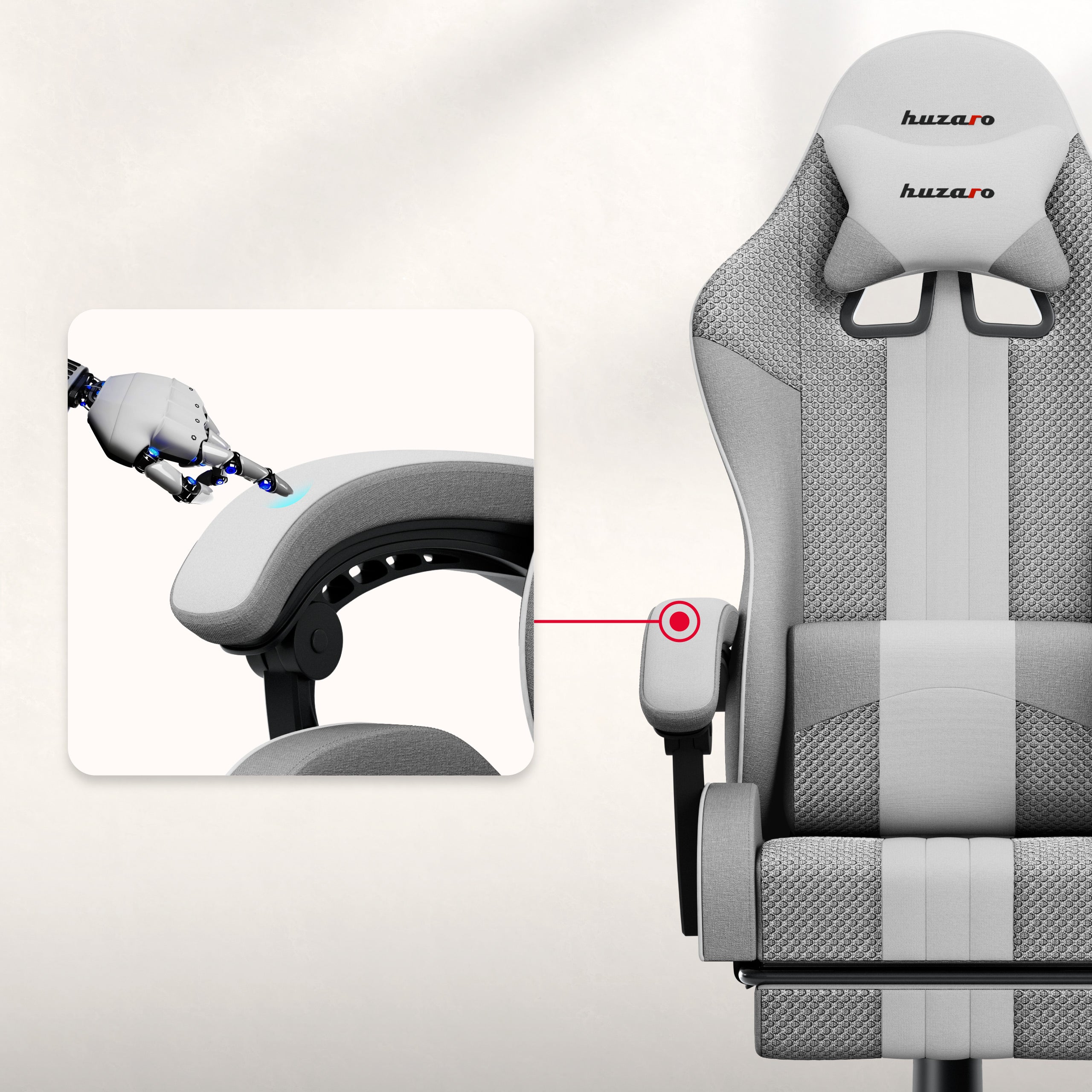 HUZARO Force 4.7 White Mesh gamingstoel