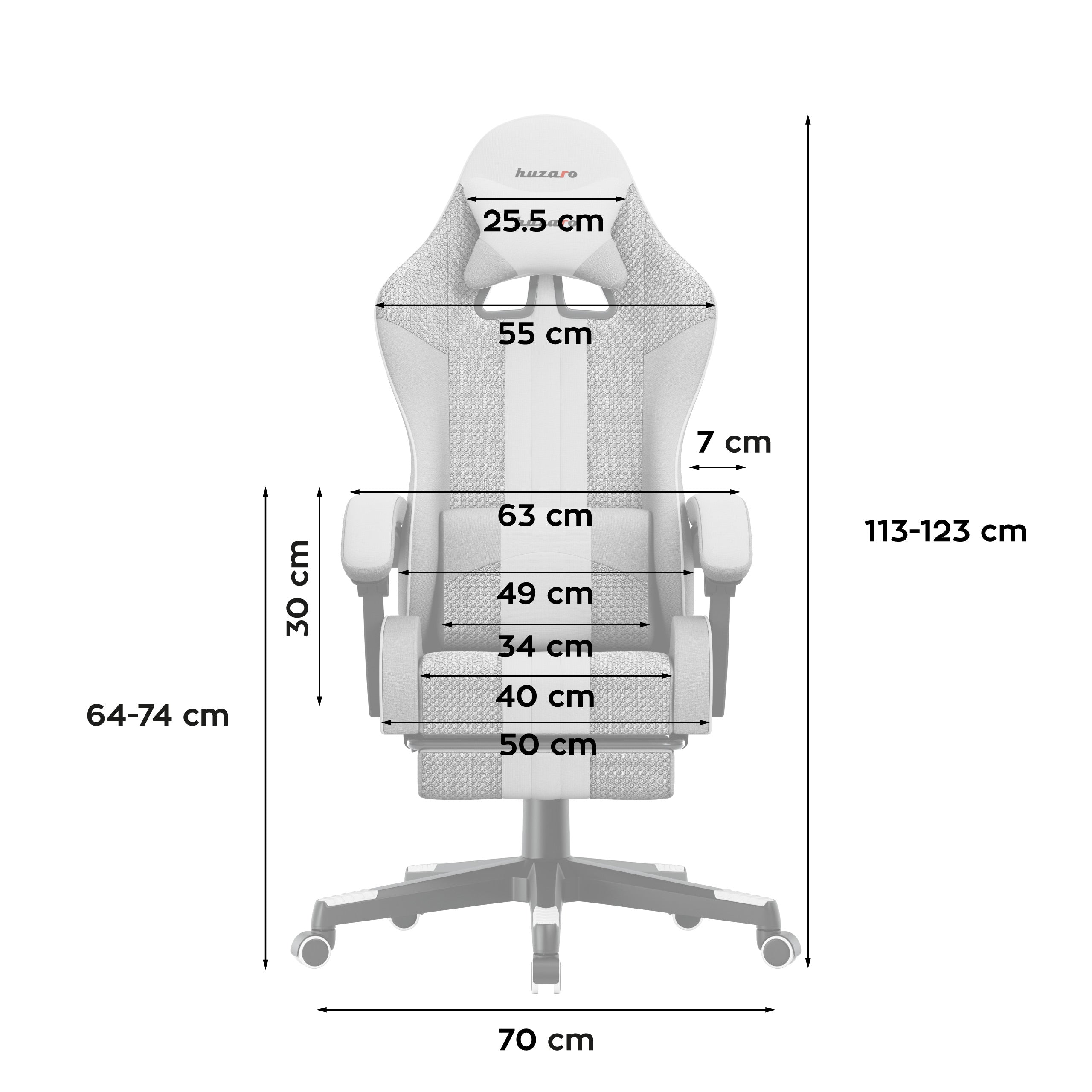 HUZARO Force 4.7 White Mesh gamingstoel
