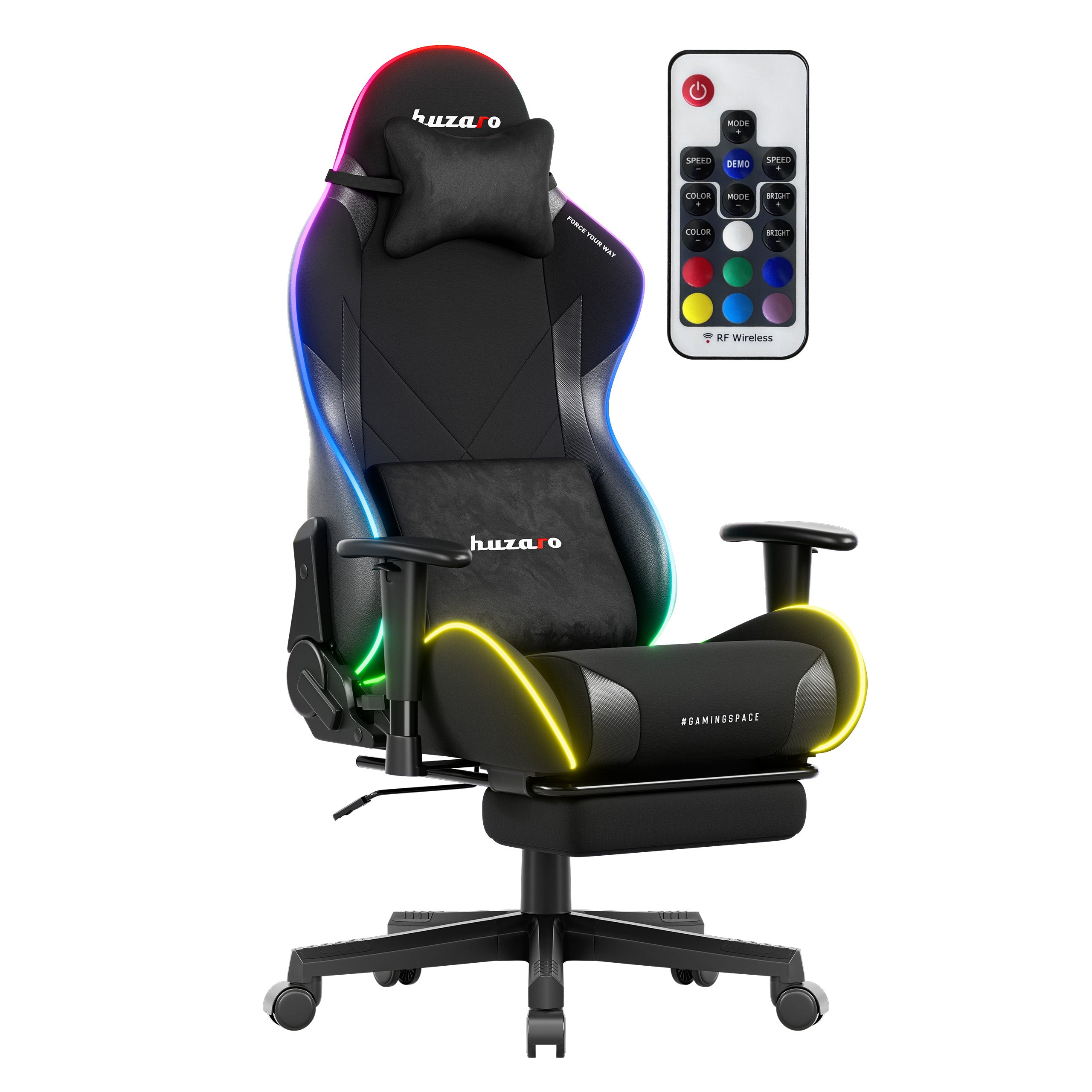 Huzaro Force 5.7 Black RGB LED-gamingstoel