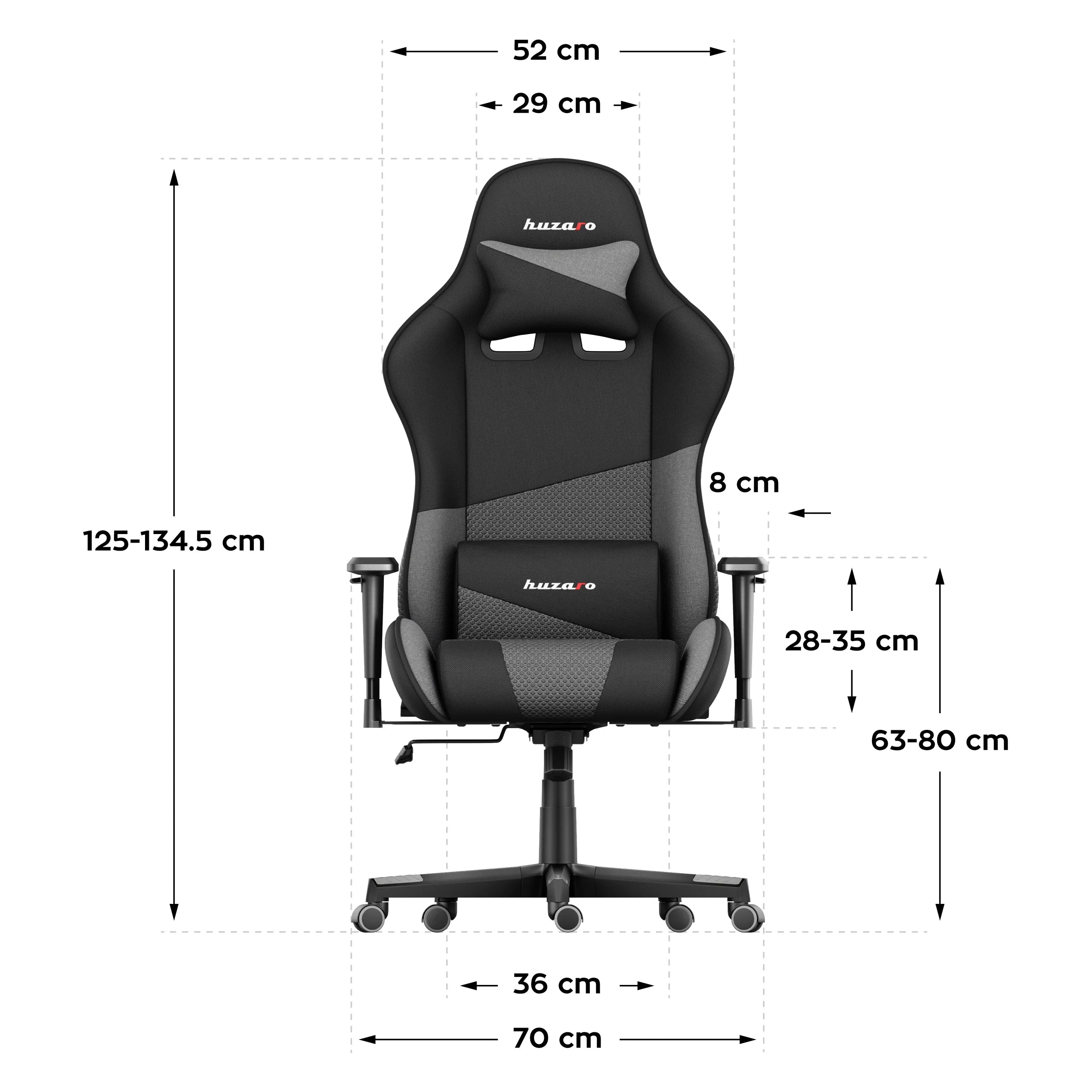 HUZARO FORCE 6.2 Grey Mesh gamingstoel