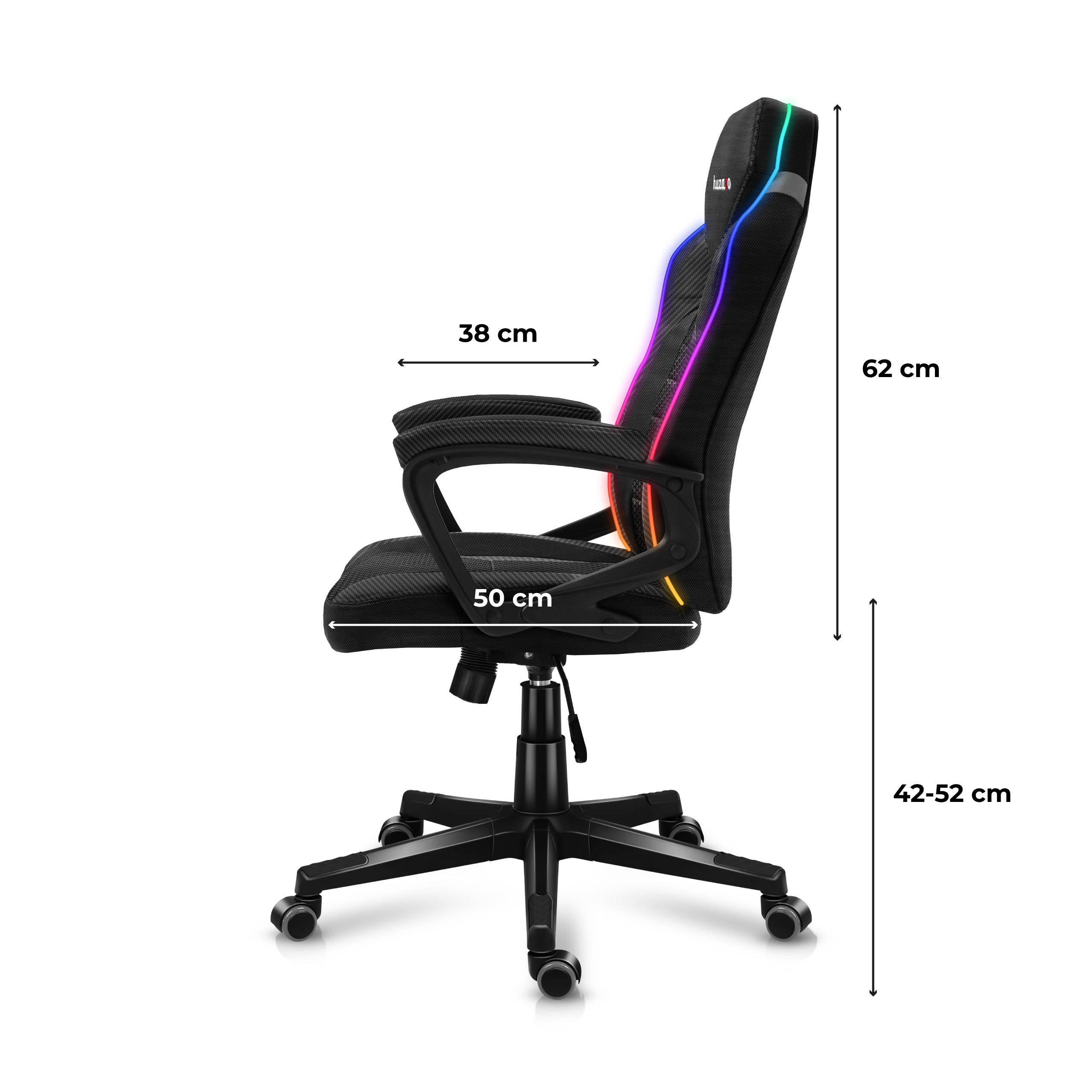 Huzaro Force 2.5 RGB Carbon Mesh-gamingstoel