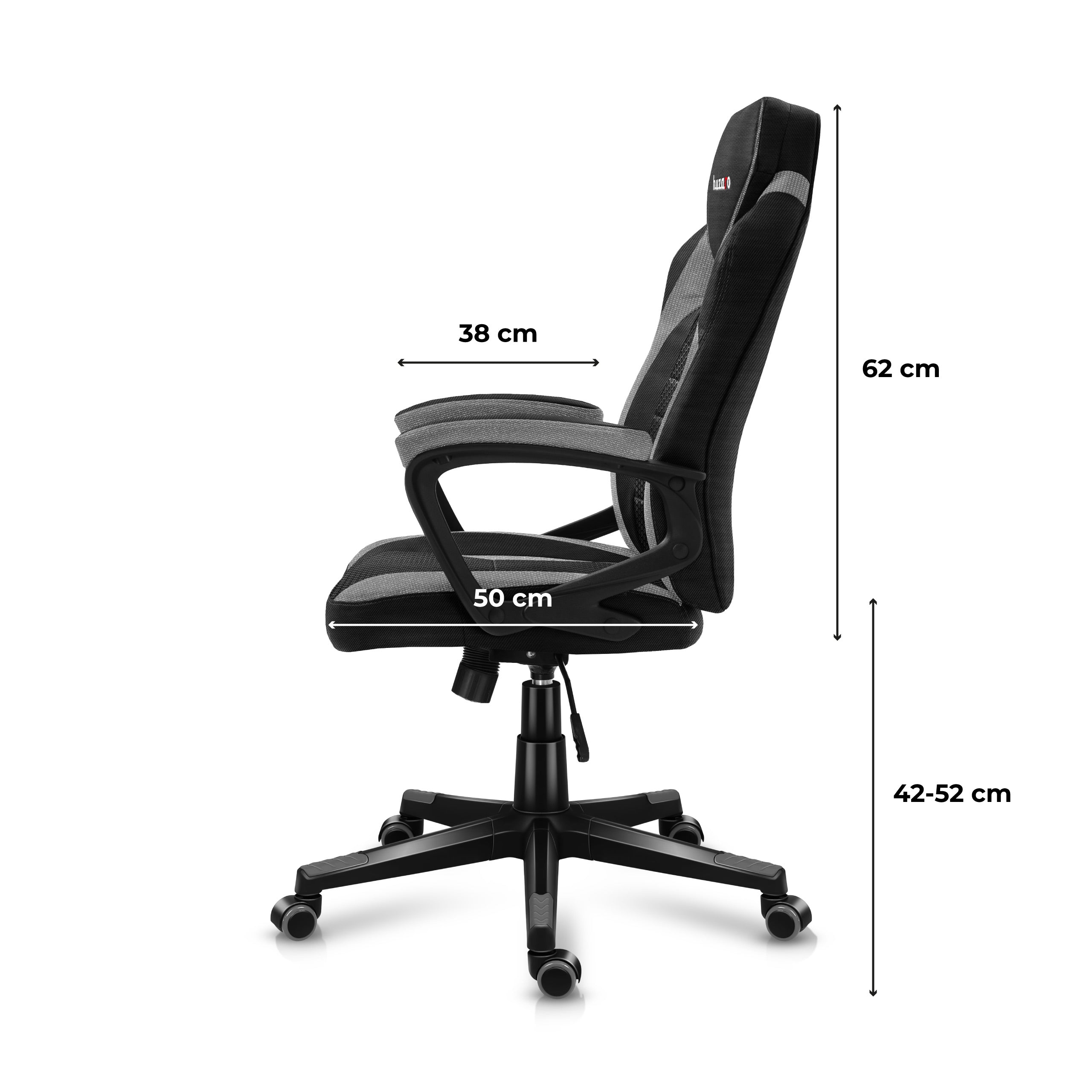 HUZARO FORCE 2.5 grijze mesh-gamingstoel