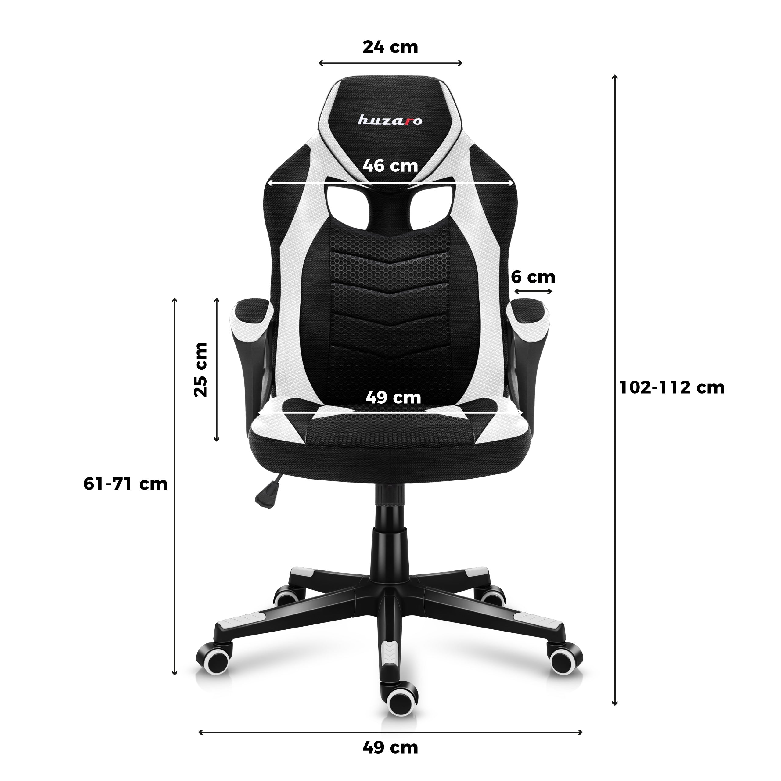 Huzaro Force 2.5 White Mesh gamingstoel
