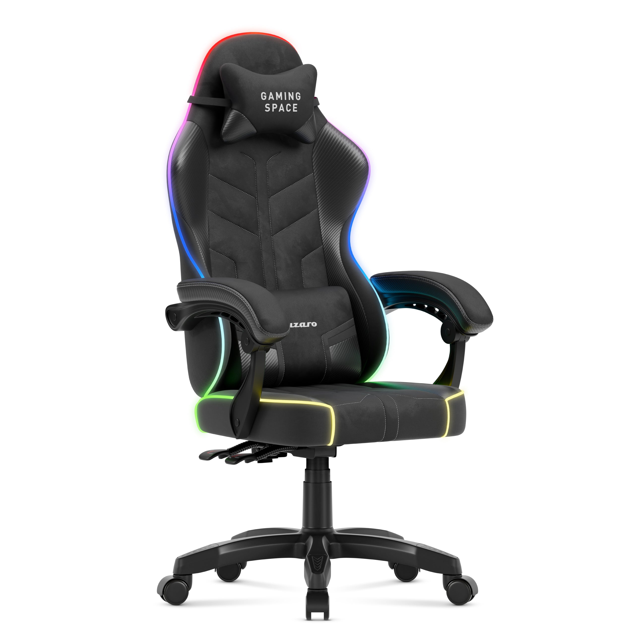 Huzaro Force 2.7 RGB Black gamingstoel van velours