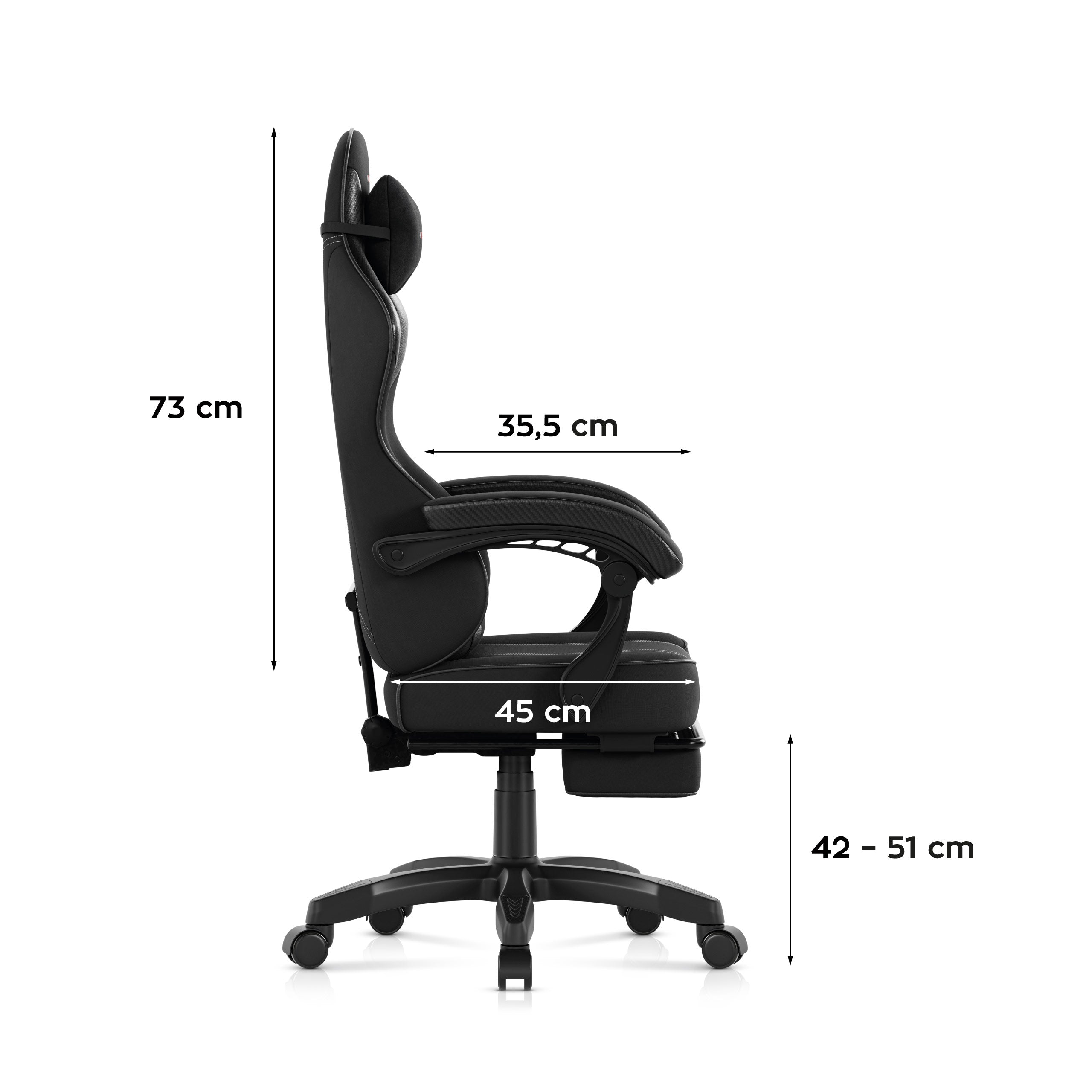 Huzaro Force 3.7 Carbon Black gamingstoel