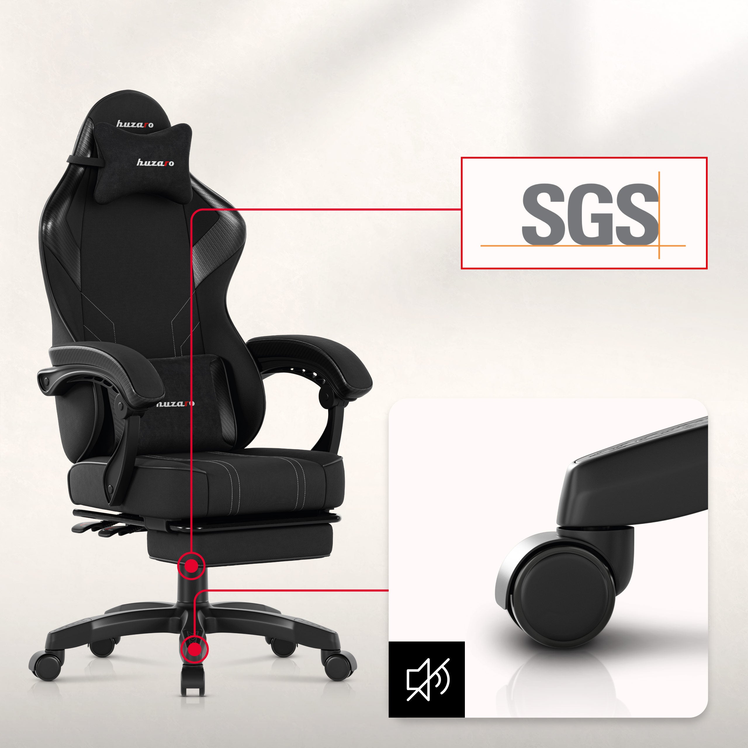 Huzaro Force 3.7 Carbon Black gamingstoel