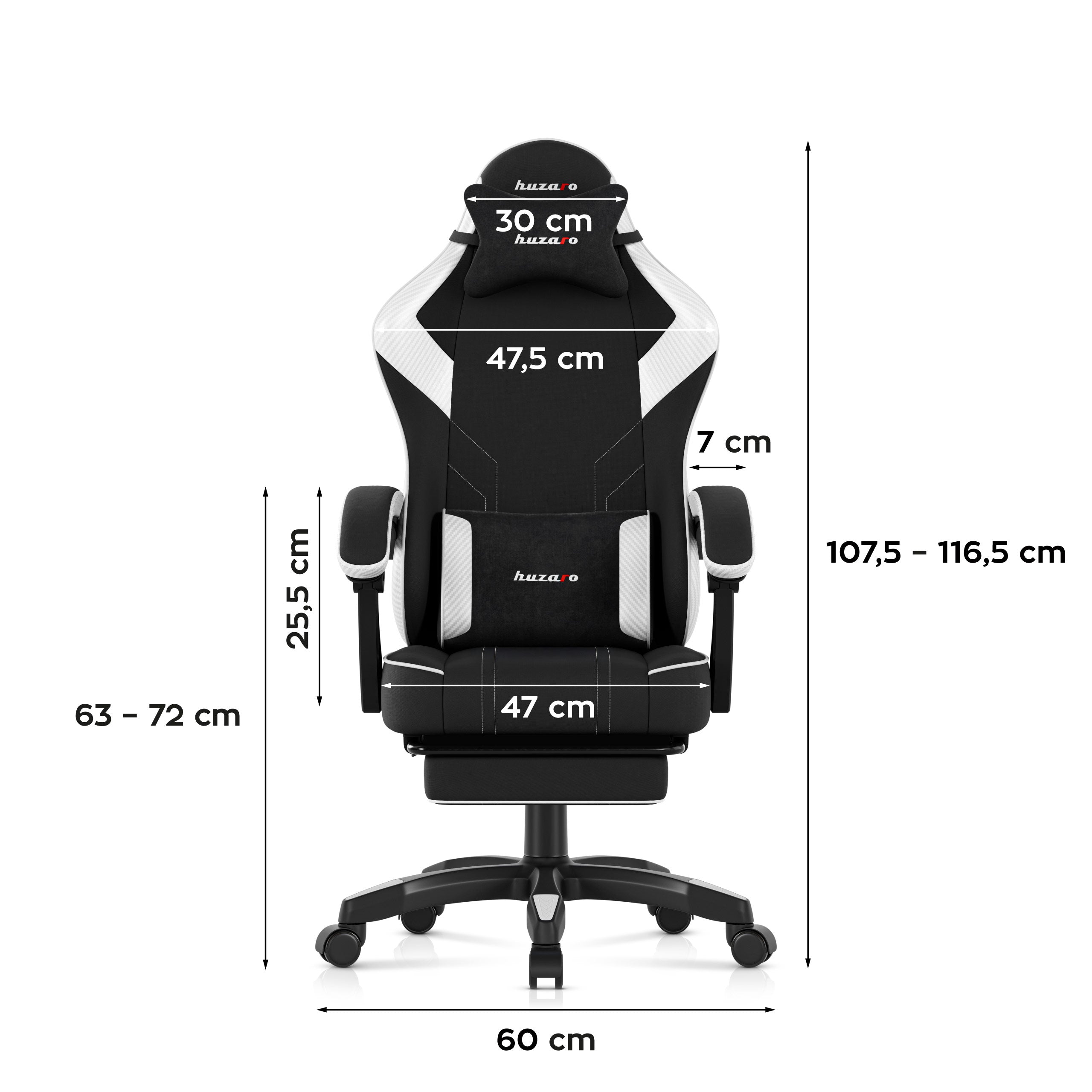 Huzaro Force 3.7 White Carbon gamingstoel