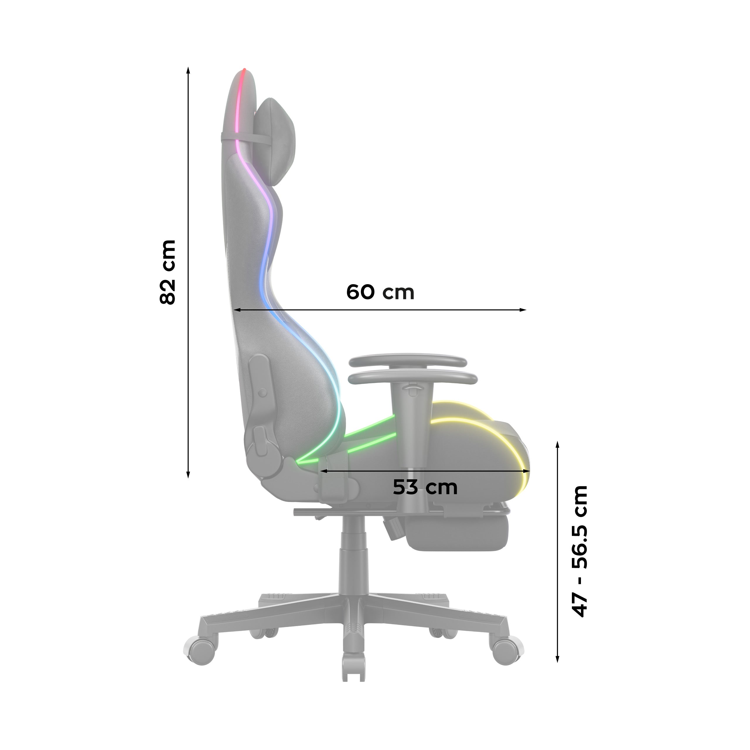 Huzaro Force 5.7 Black RGB LED-gamingstoel