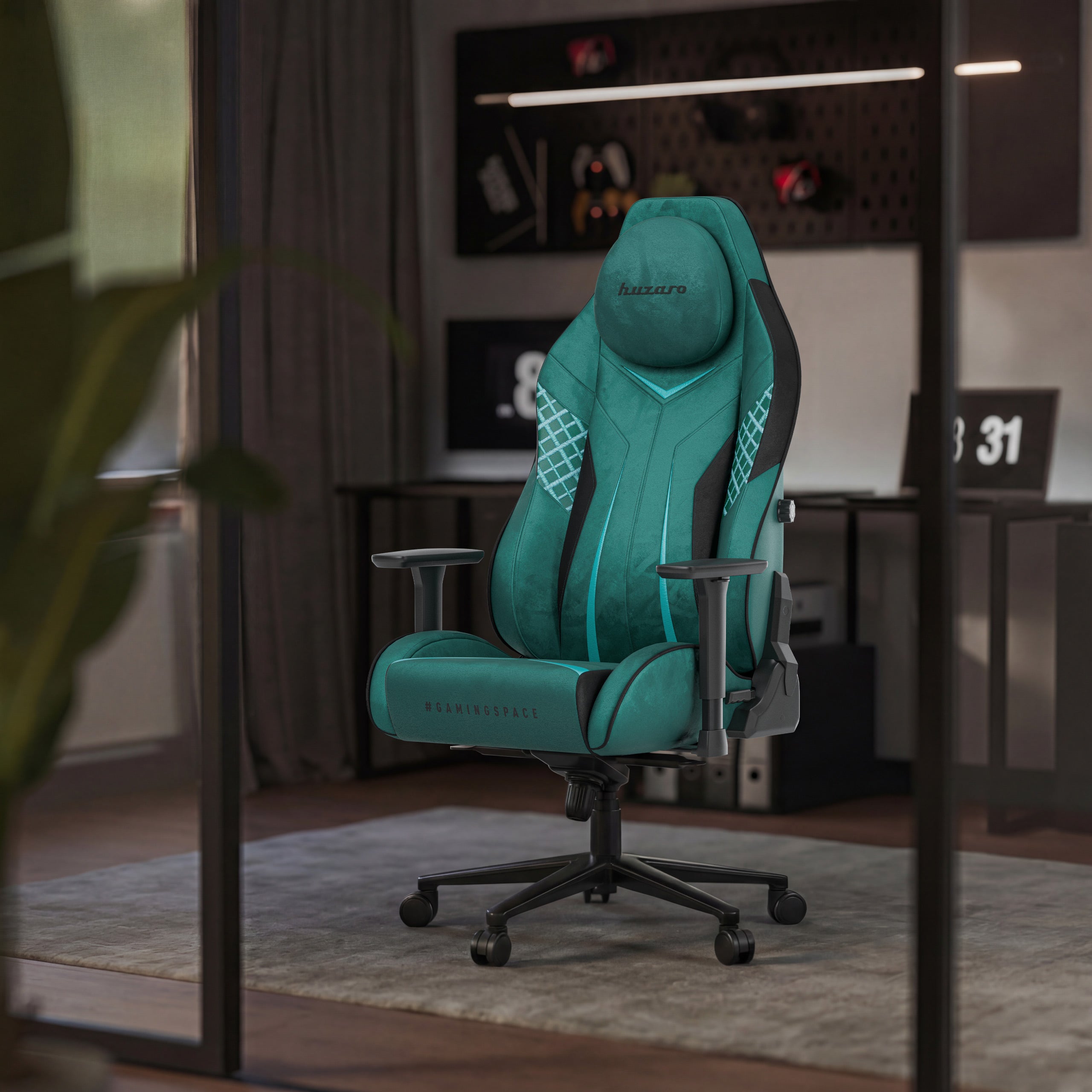 Huzaro Force 8.3 Green gamingstoel van suède