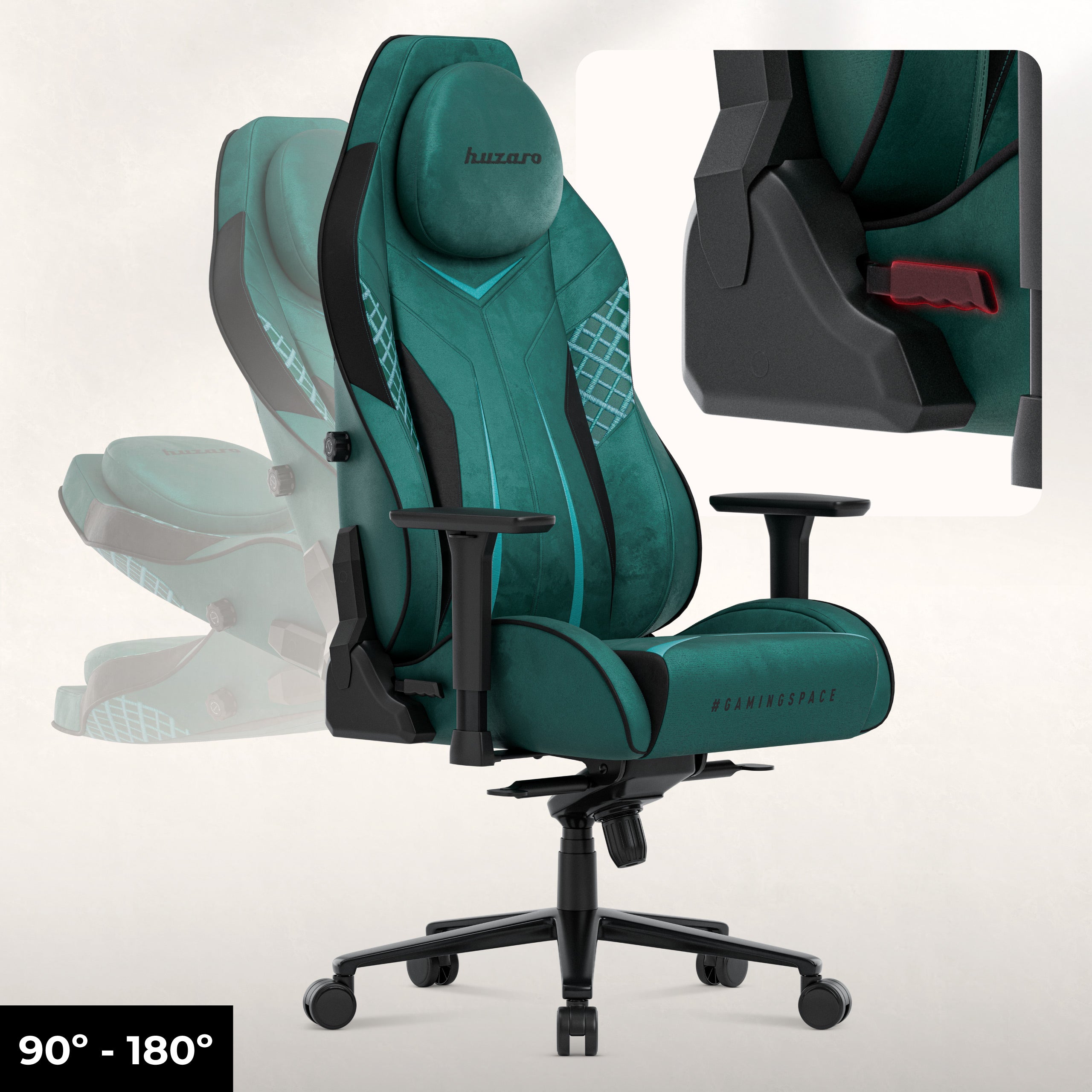 Huzaro Force 8.3 Green gamingstoel van suède