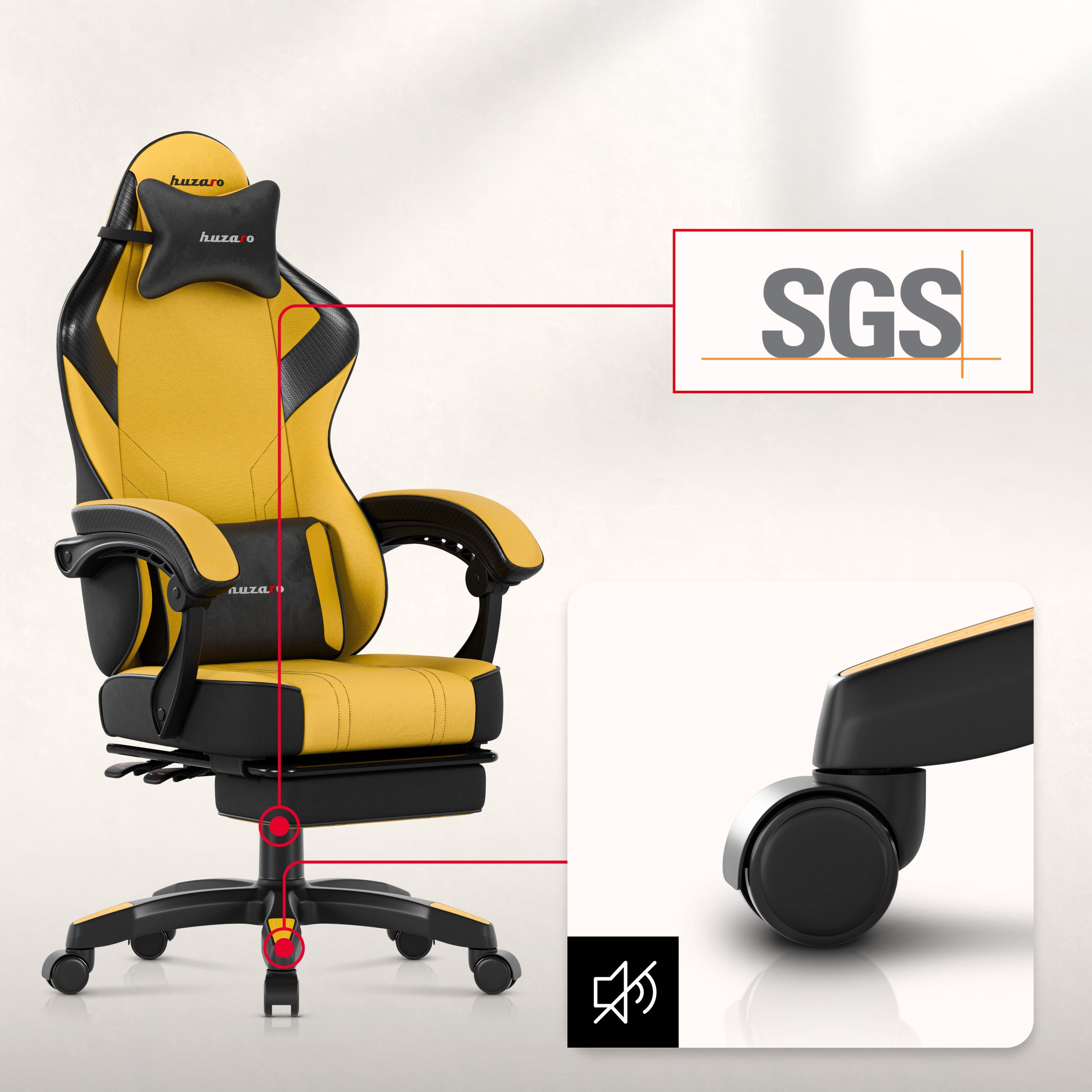 Huzaro Force 3.7 Yellow gamingstoel