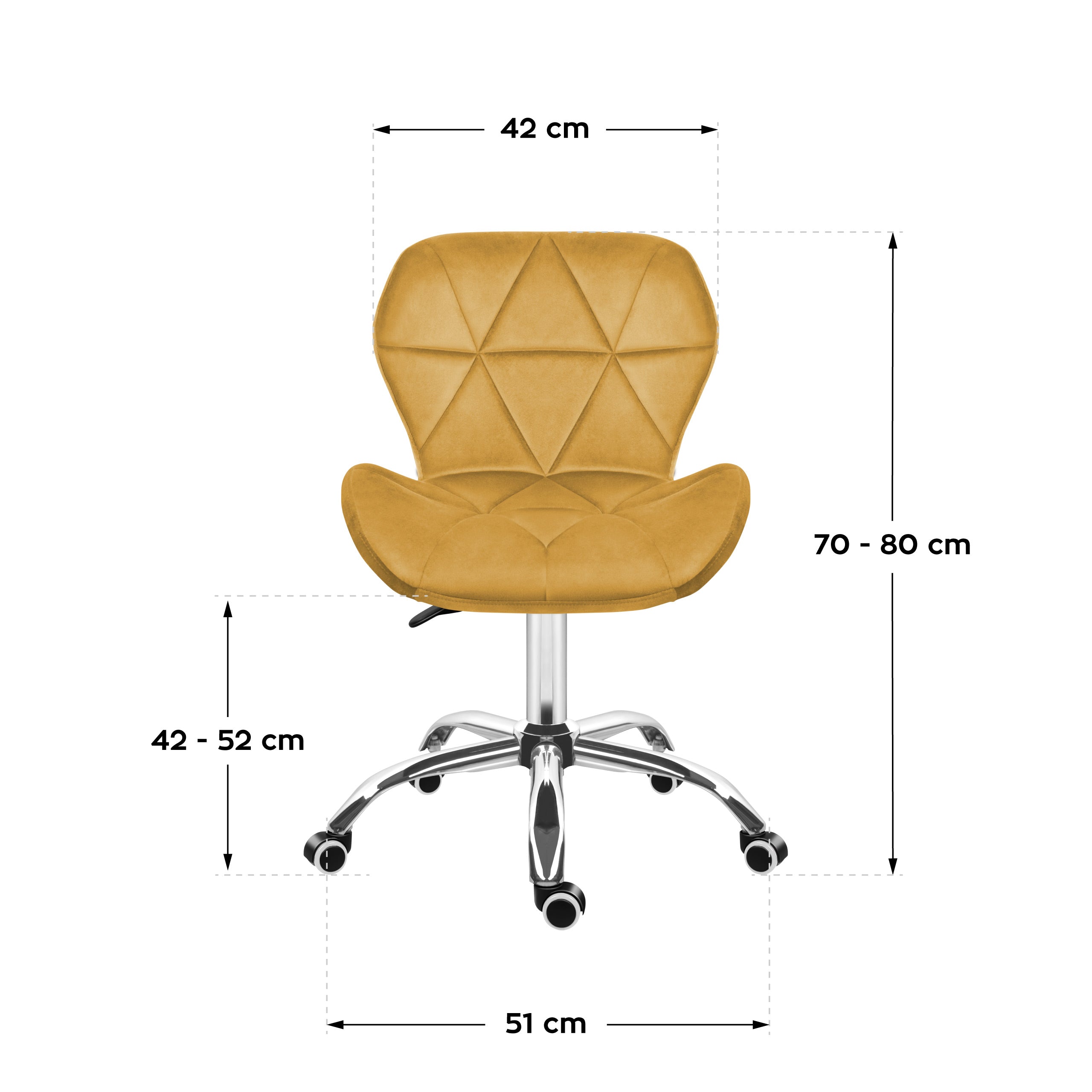 Mark Adler Future 3.0 draaistoel van velours, geel