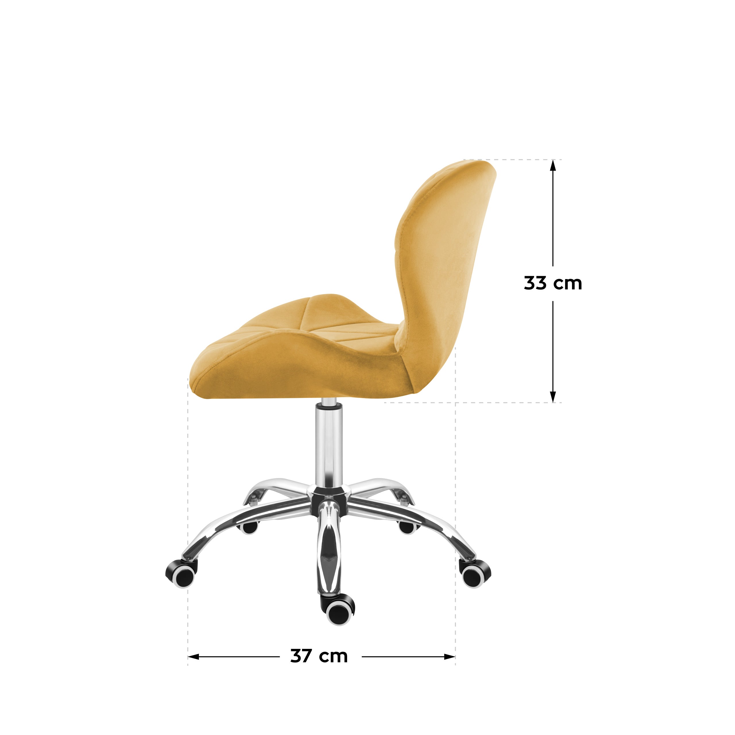 Mark Adler Future 3.0 draaistoel van velours, geel