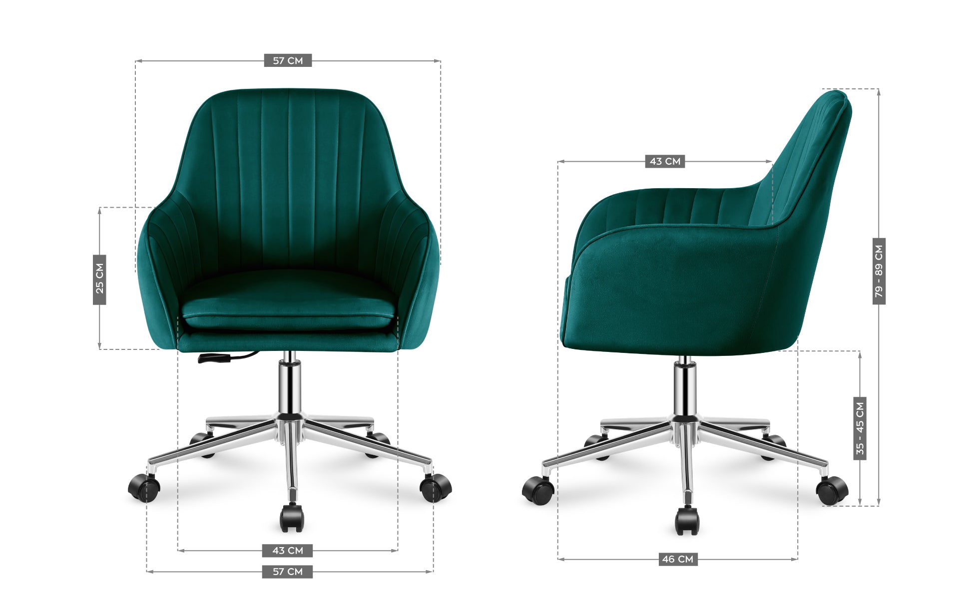 MARK ADLER FUTURE 5.2 groene draaistoel van velours