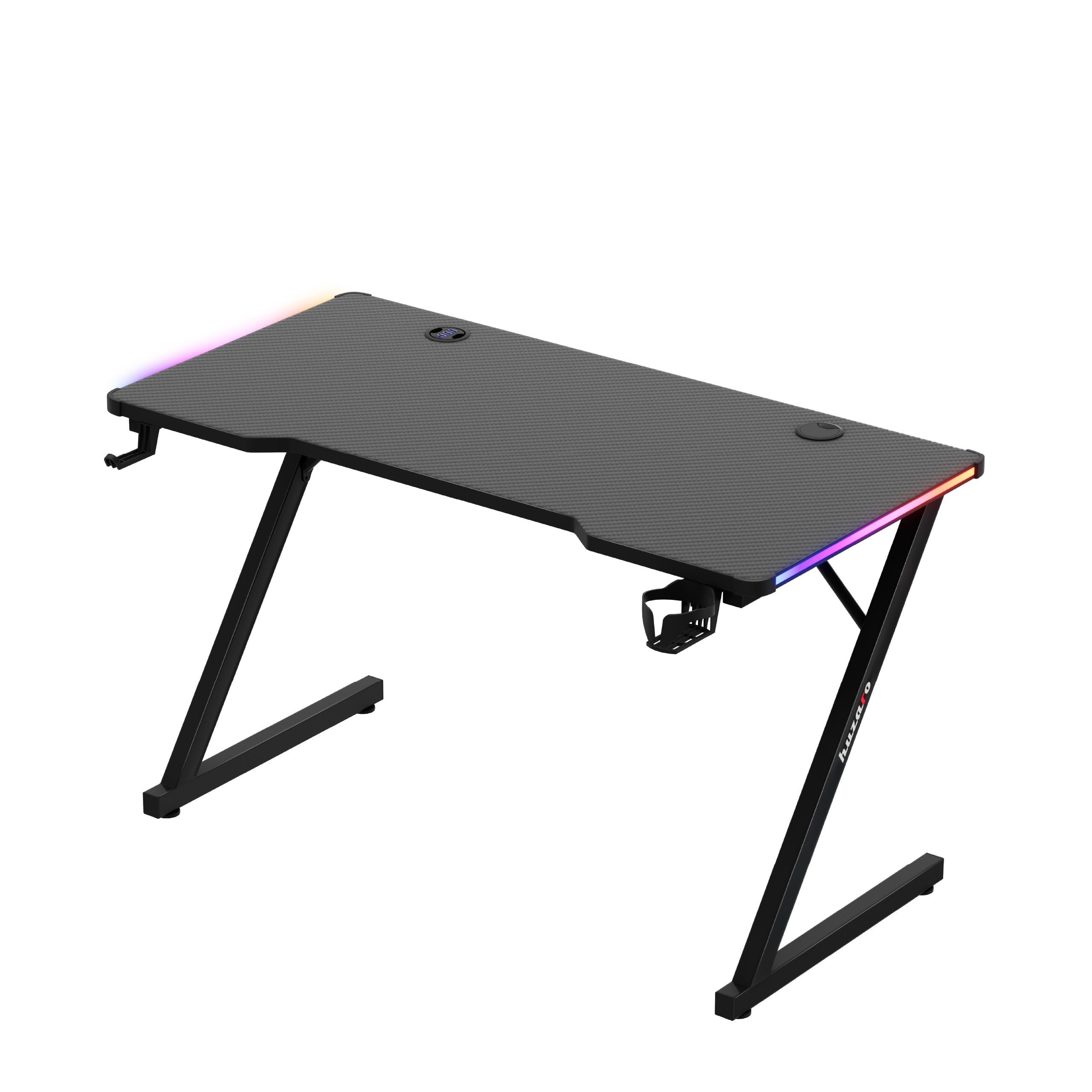 Huzaro Hero 2.5 RGB LED Gaming-bureau, zwart, 120 cm