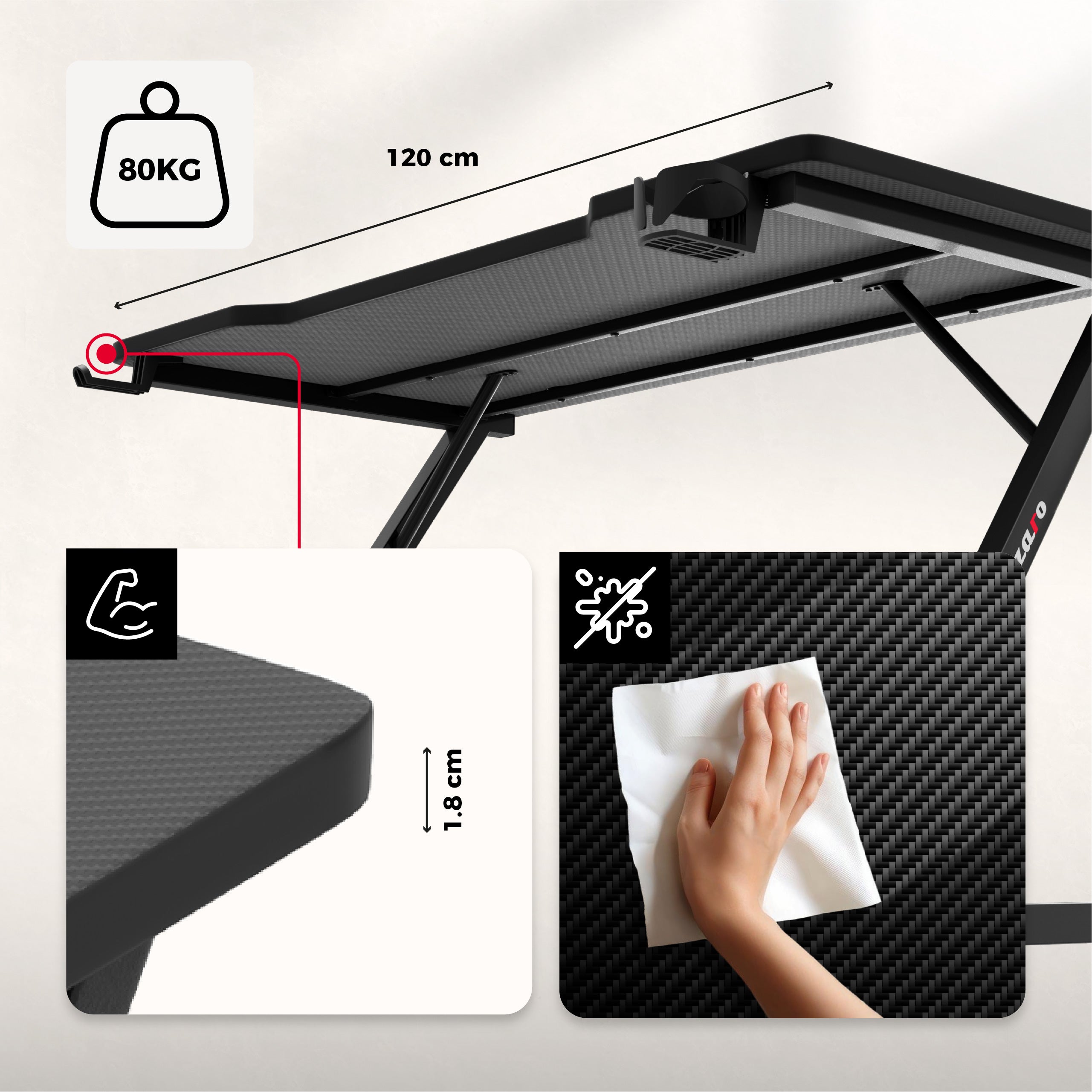 Duurzaam werkblad met Carbon Flex-coating