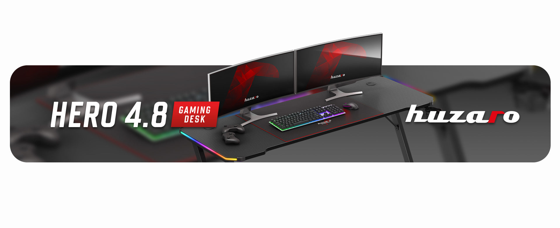 Huzaro Hero 4.8 RGB Black gamingbureau, 160 cm