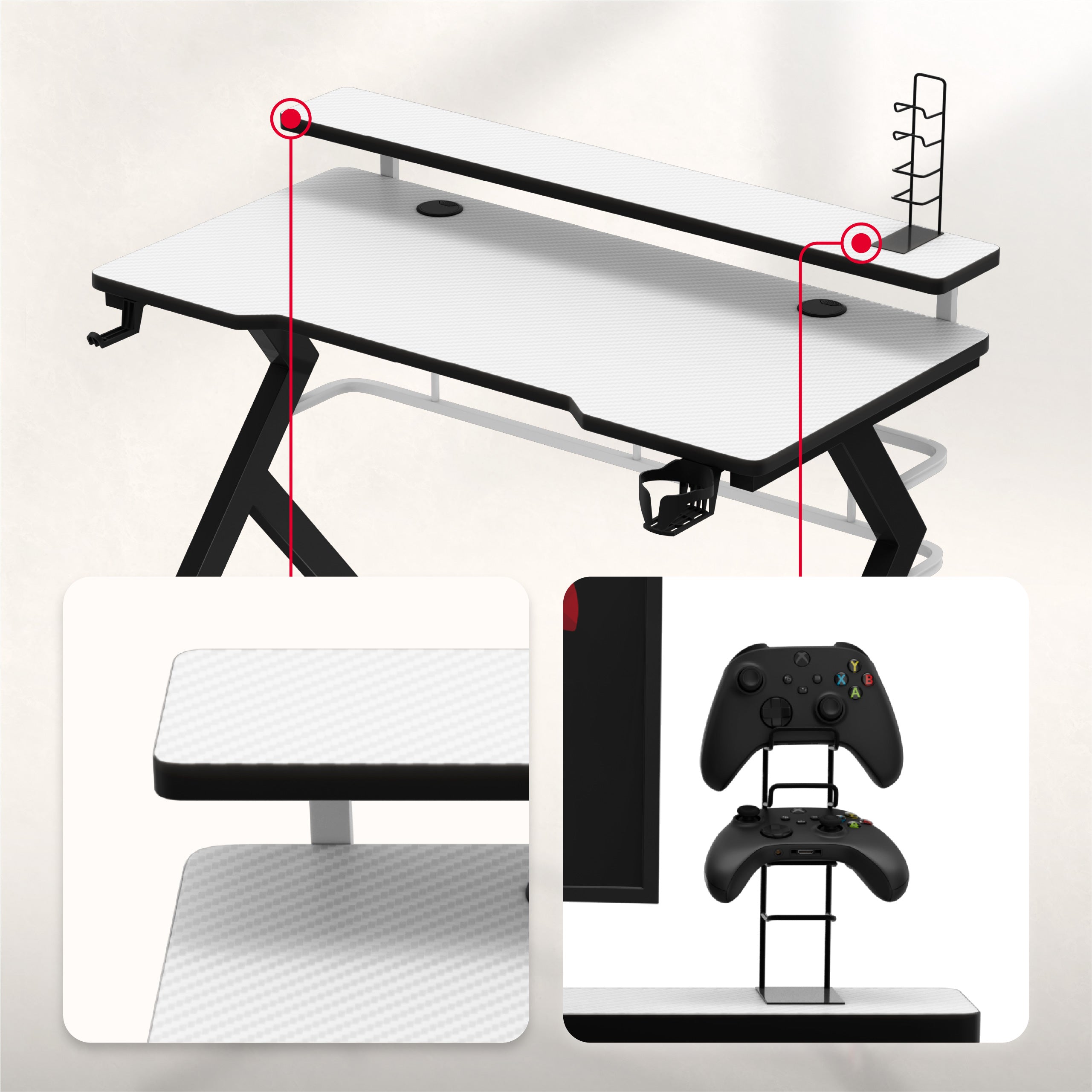 Monitorverhoging en houder voor pads en platen