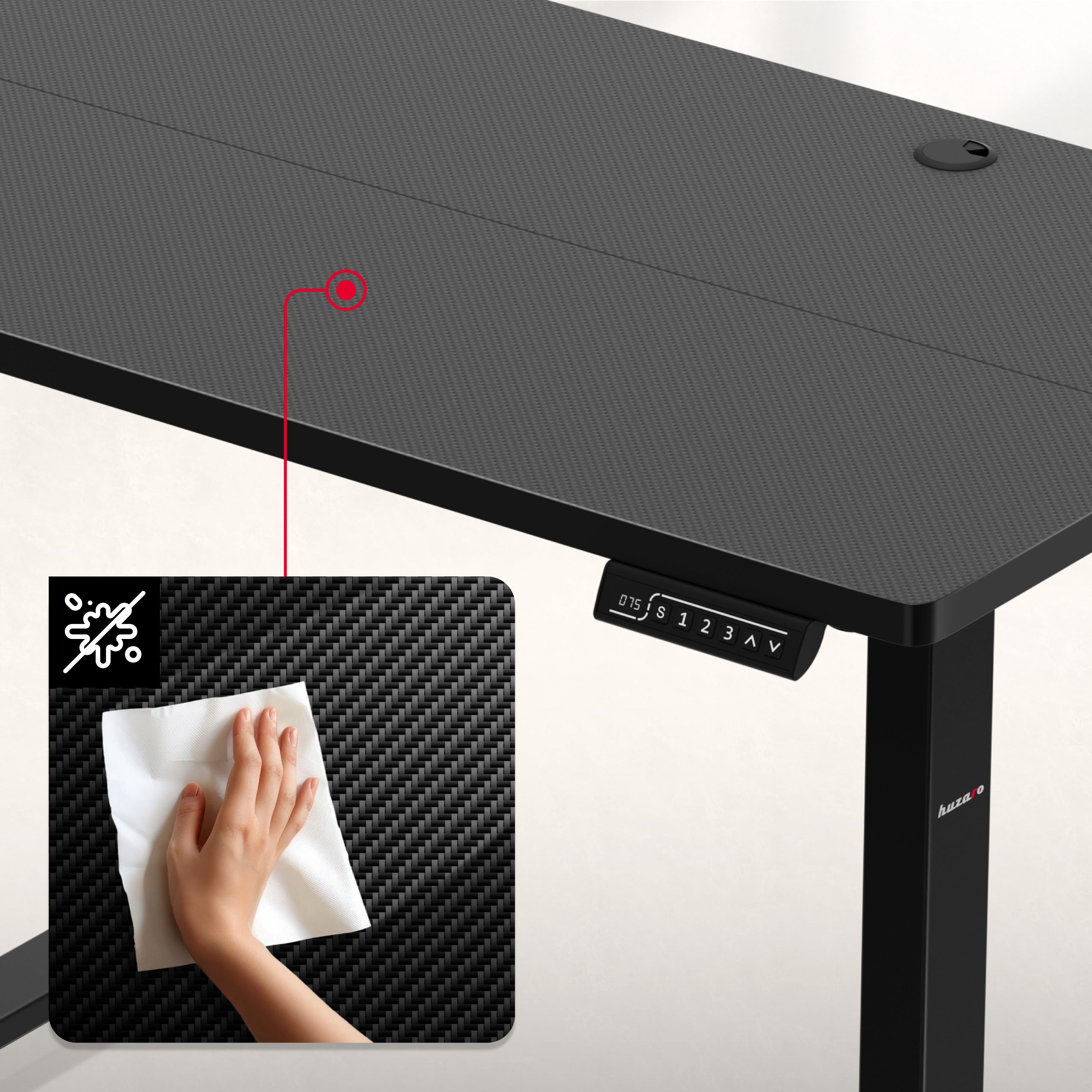 Huzaro Hero 8.1 Black elektrisch gamingbureau