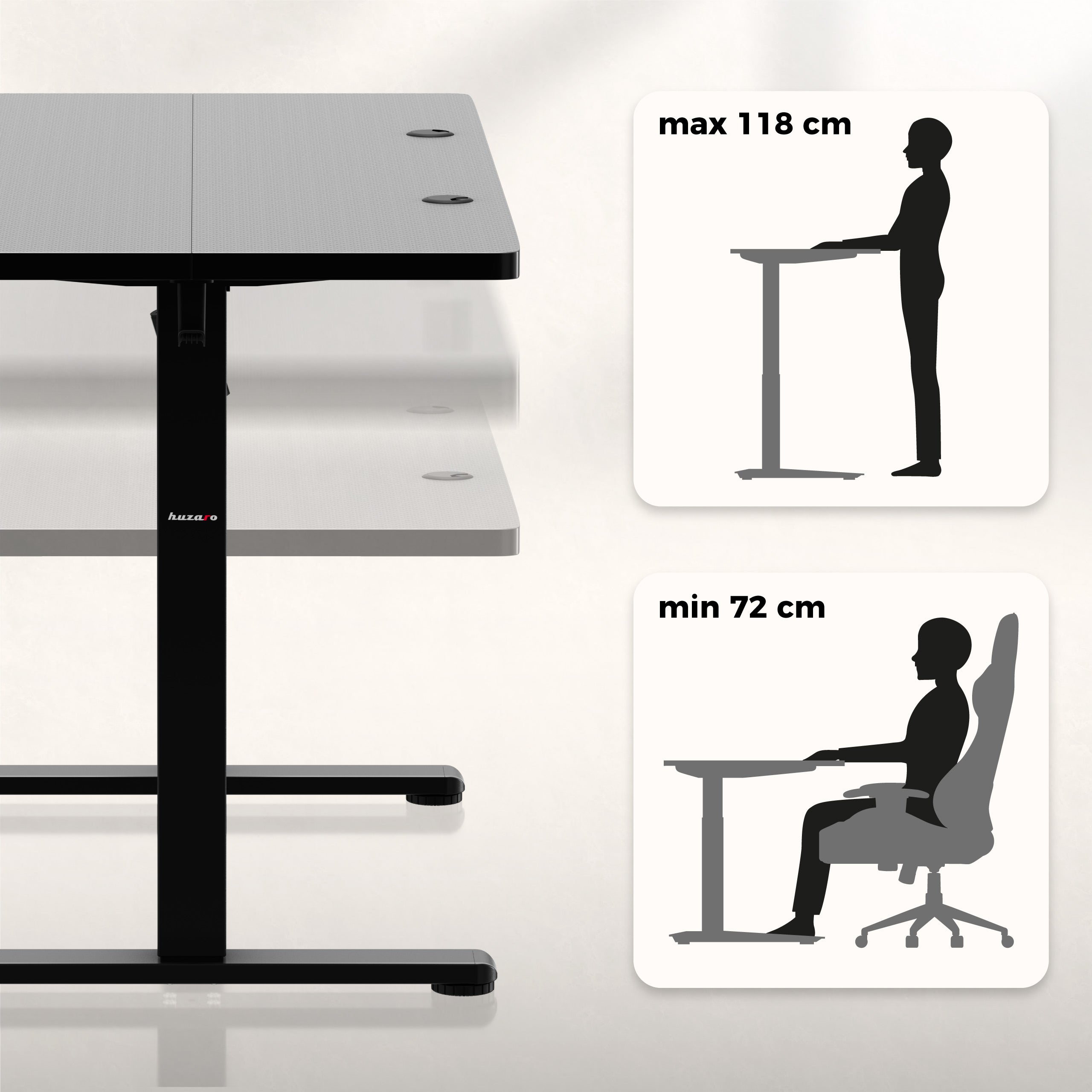 Huzaro Hero 8.1 Black elektrisch gamingbureau