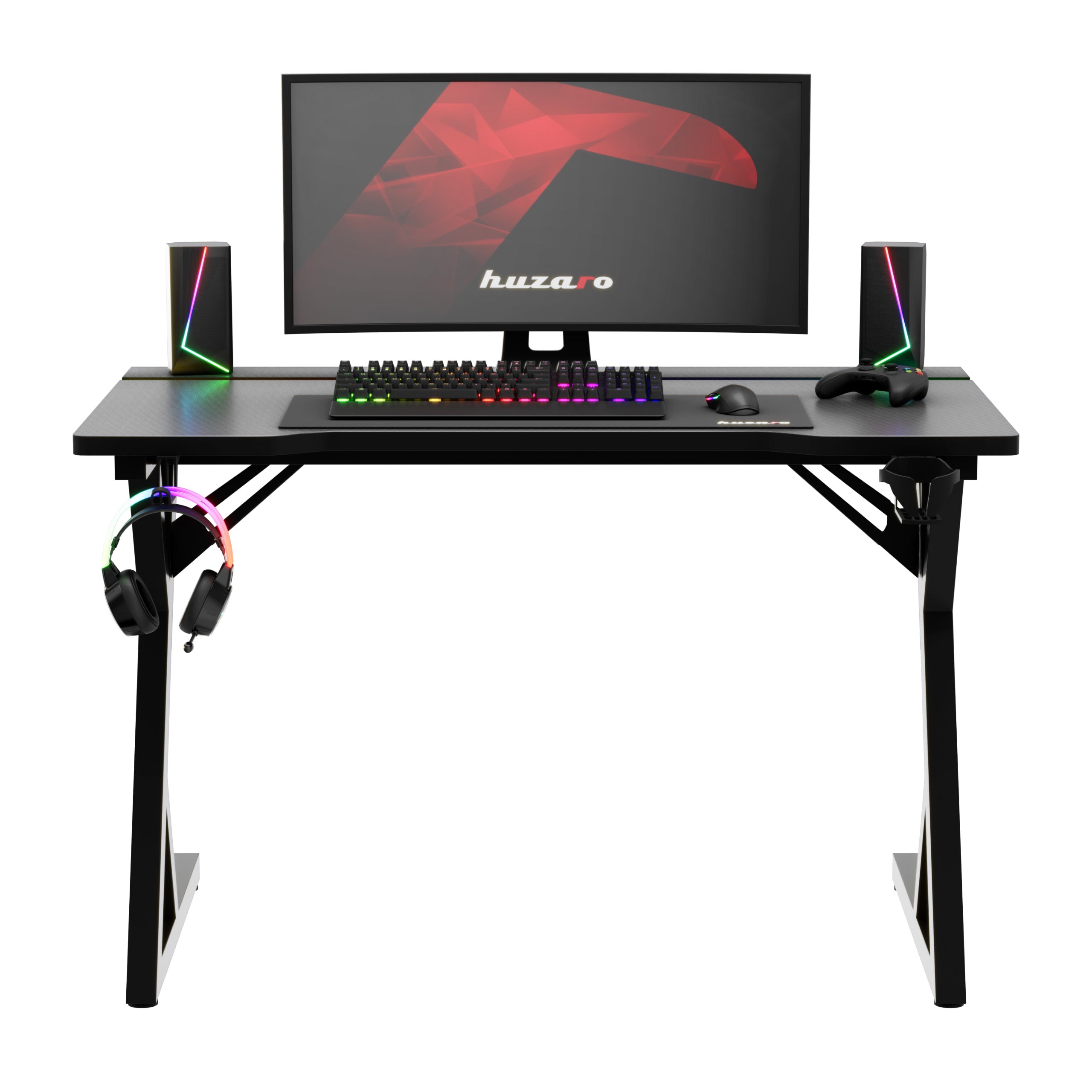 Huzaro Hero 2.4 RGB Black gamingbureau met LED-verlichting