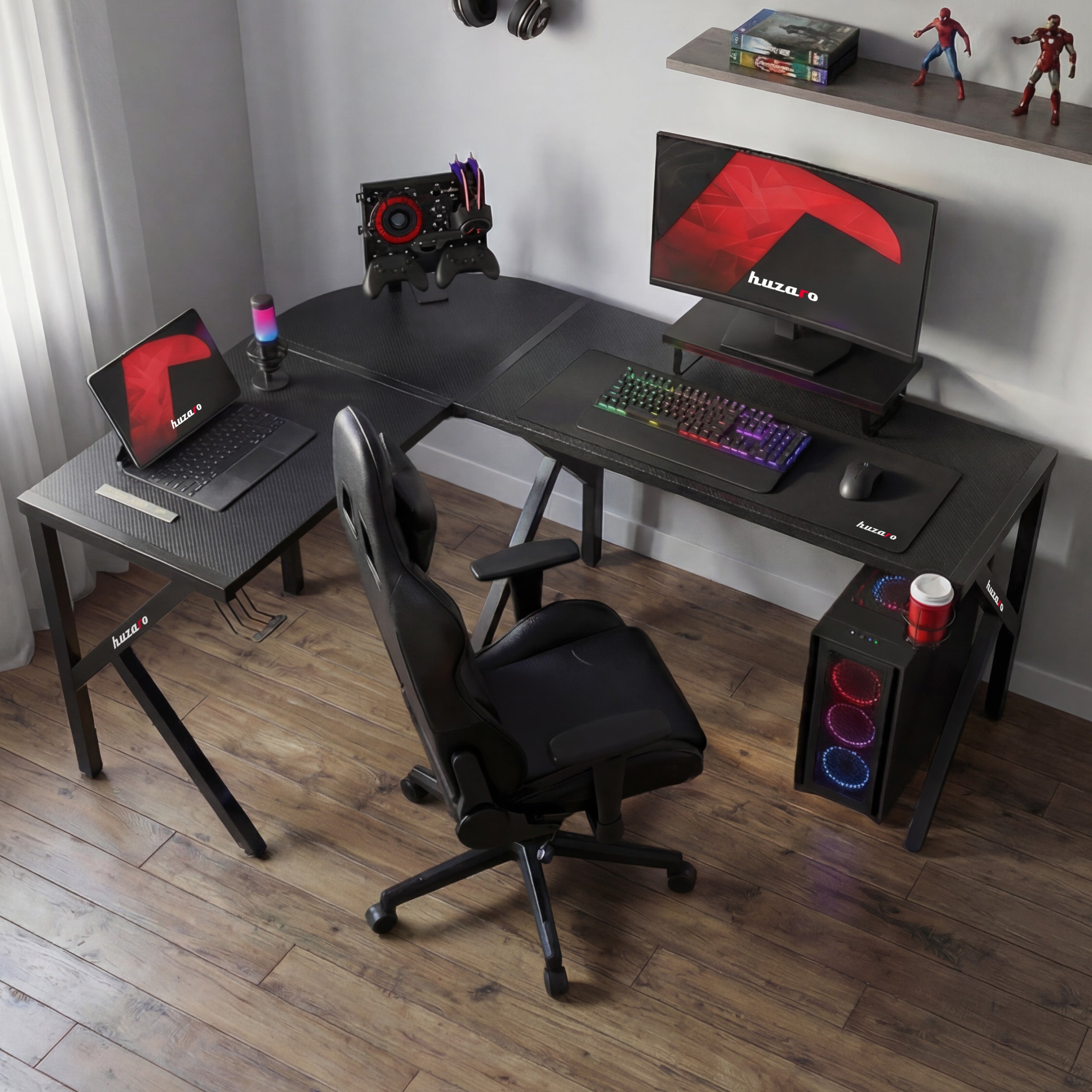 Huzaro Hero 6.3 Black 154 cm gaming-hoekbureau