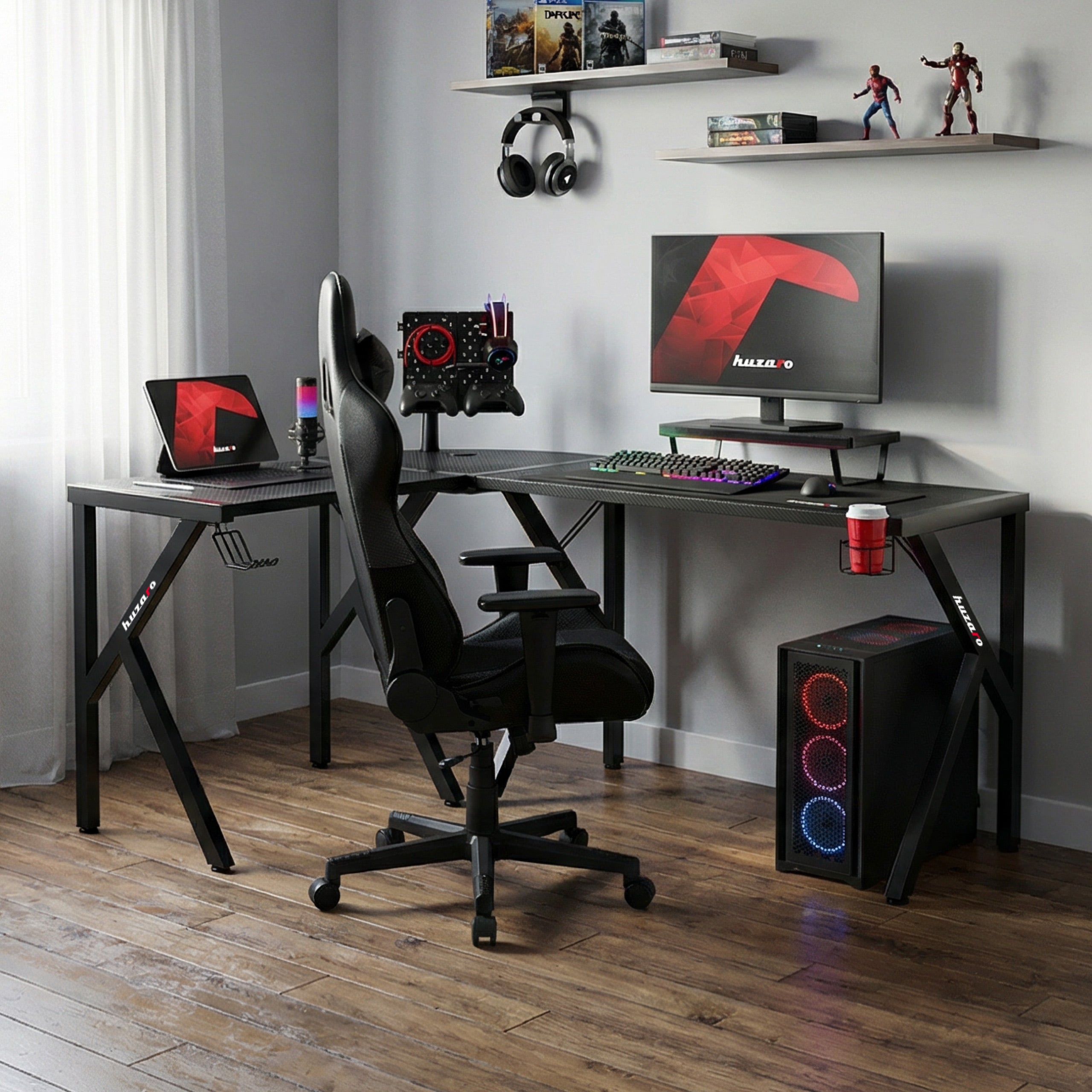 Huzaro Hero 6.3 Black 154 cm gaming-hoekbureau