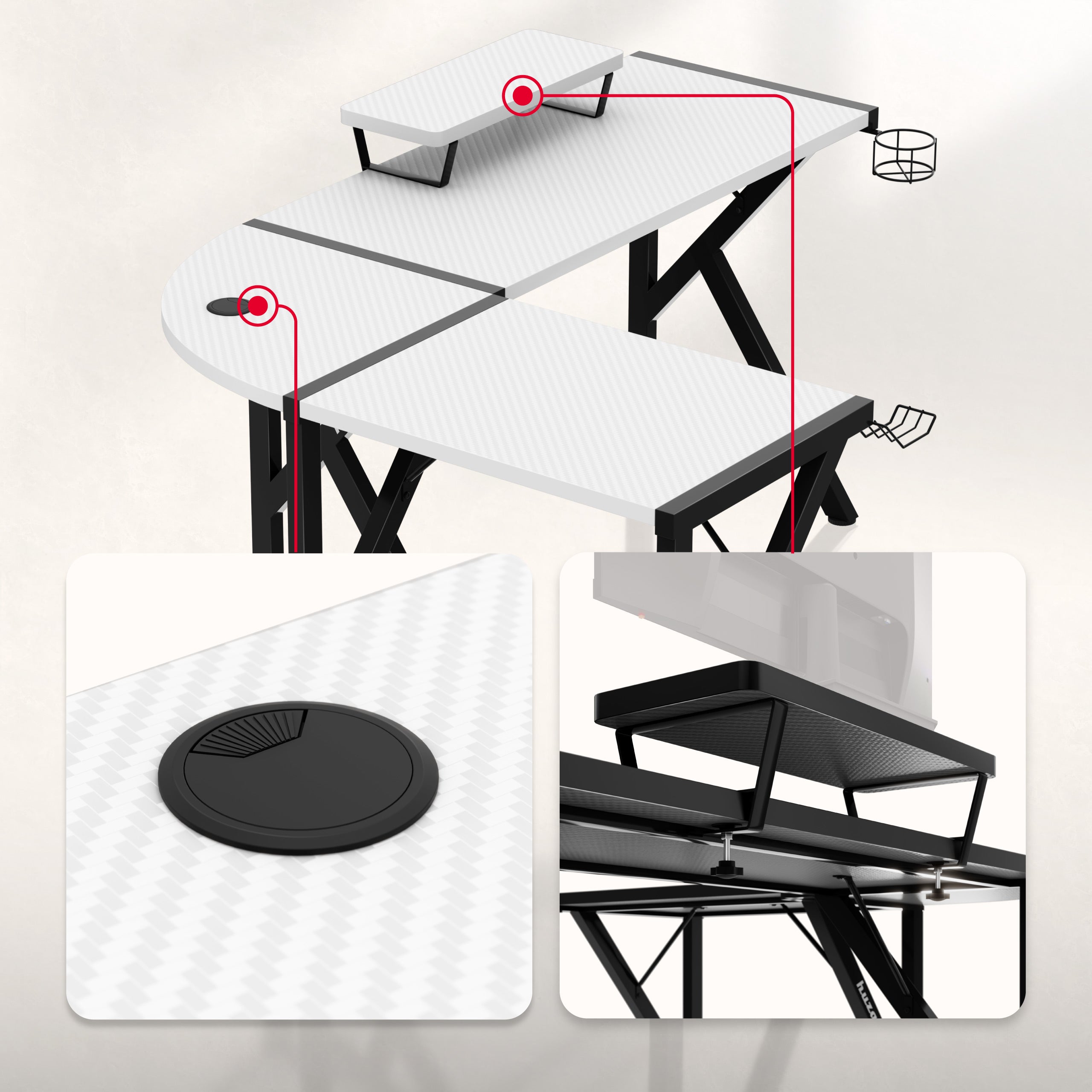 Huzaro Hero 6.3 White 154 cm gaming-hoekbureau