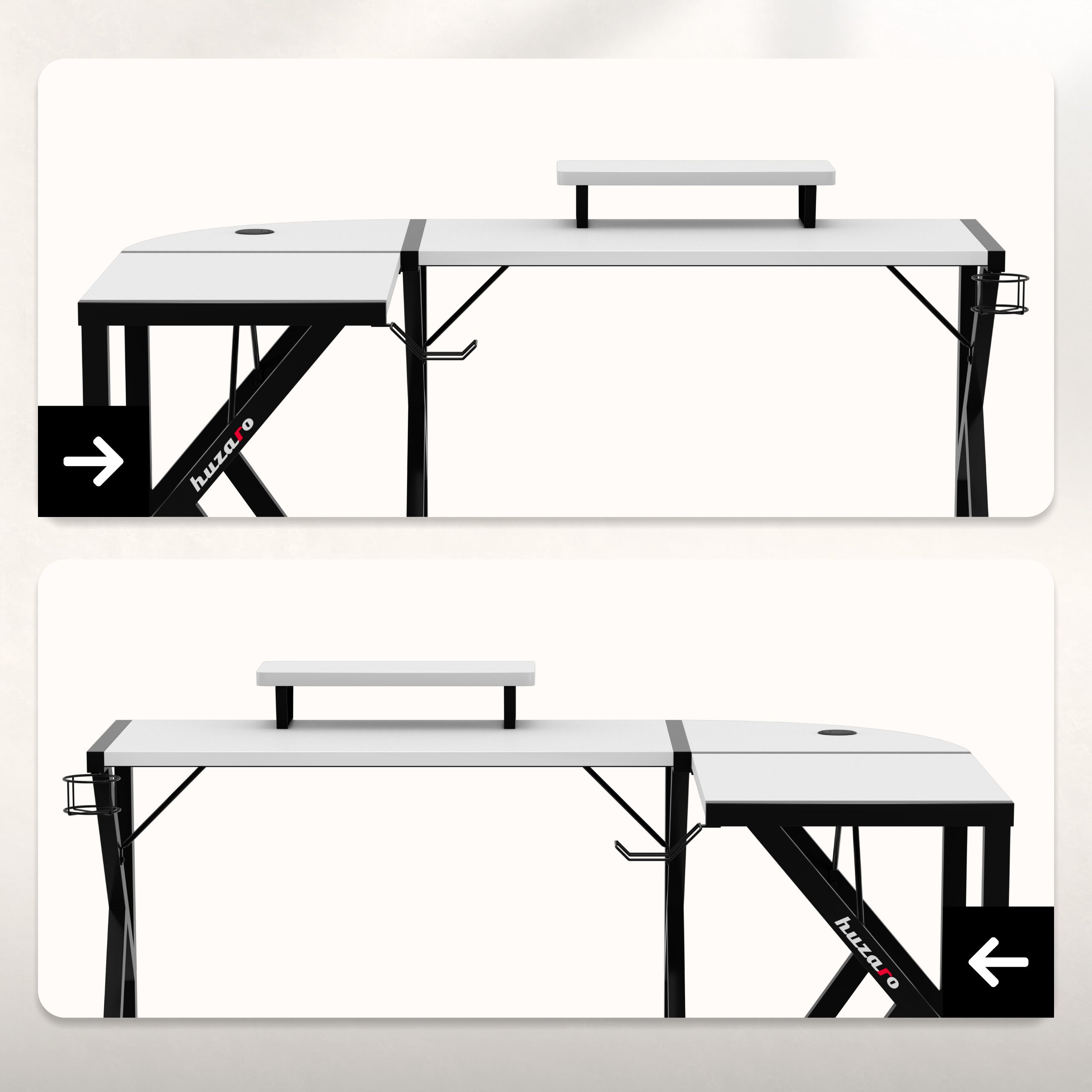 Huzaro Hero 6.3 White 154 cm gaming-hoekbureau
